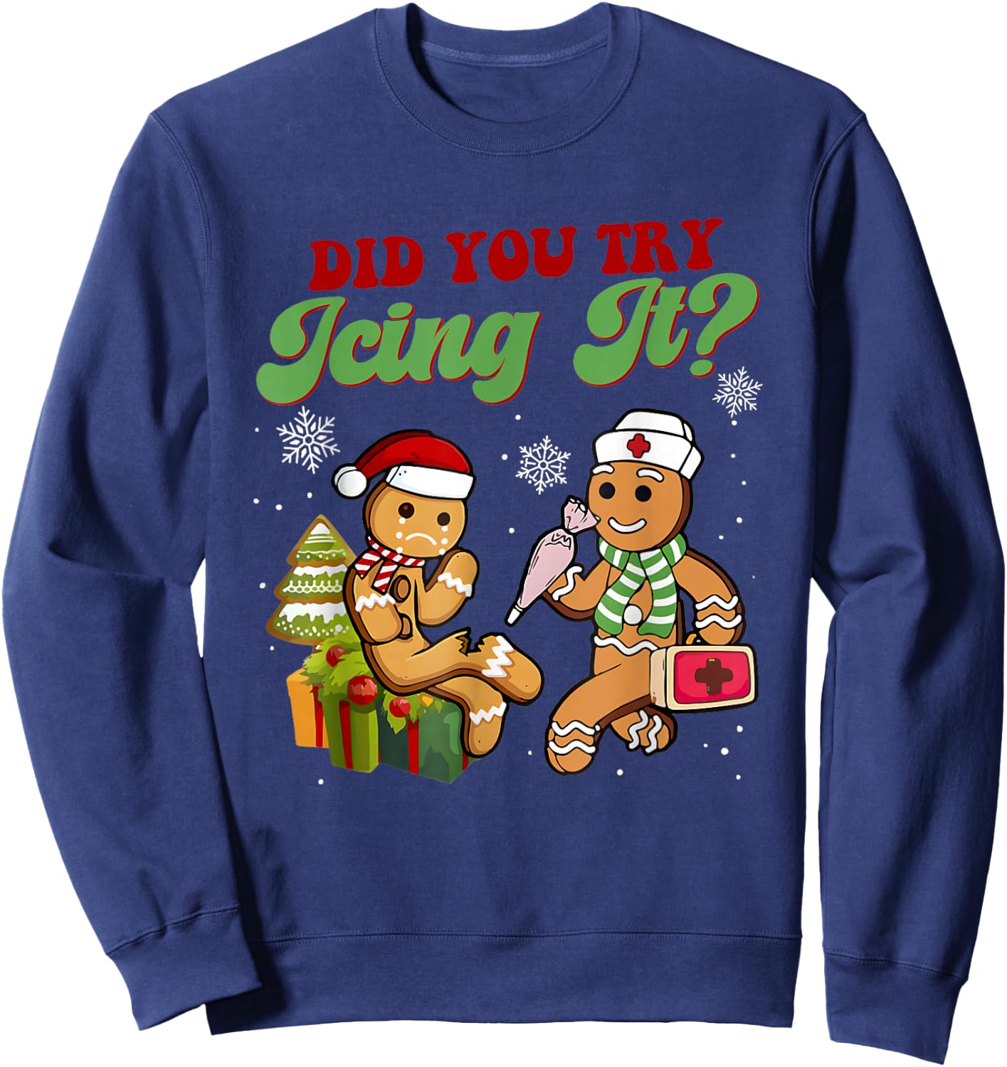Ginger Cookies Did You Try Jcing It Christmas Sweatshirt - Sweatshirt | Navy