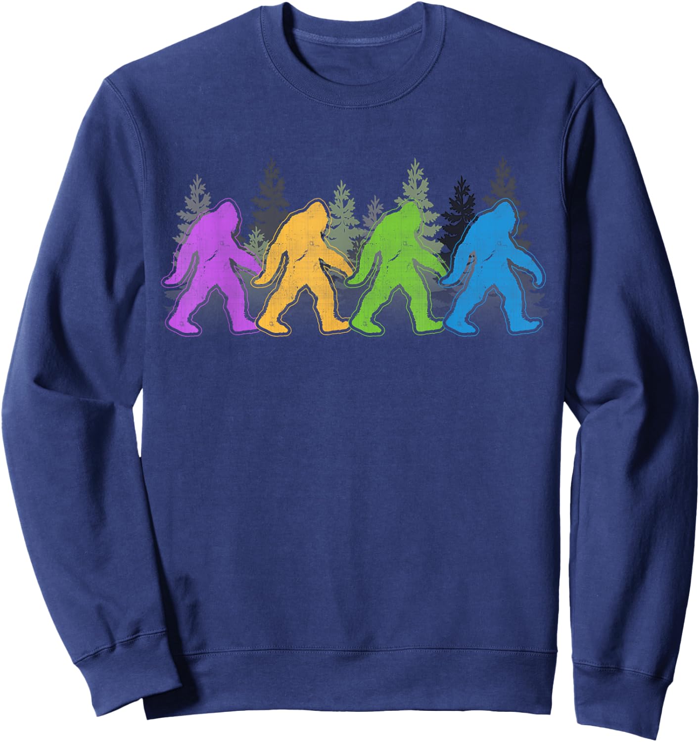 Bigfoot Yeti Sasquatch Funny Retro Novelty Gift Sweatshirt - Sweatshirt | Navy