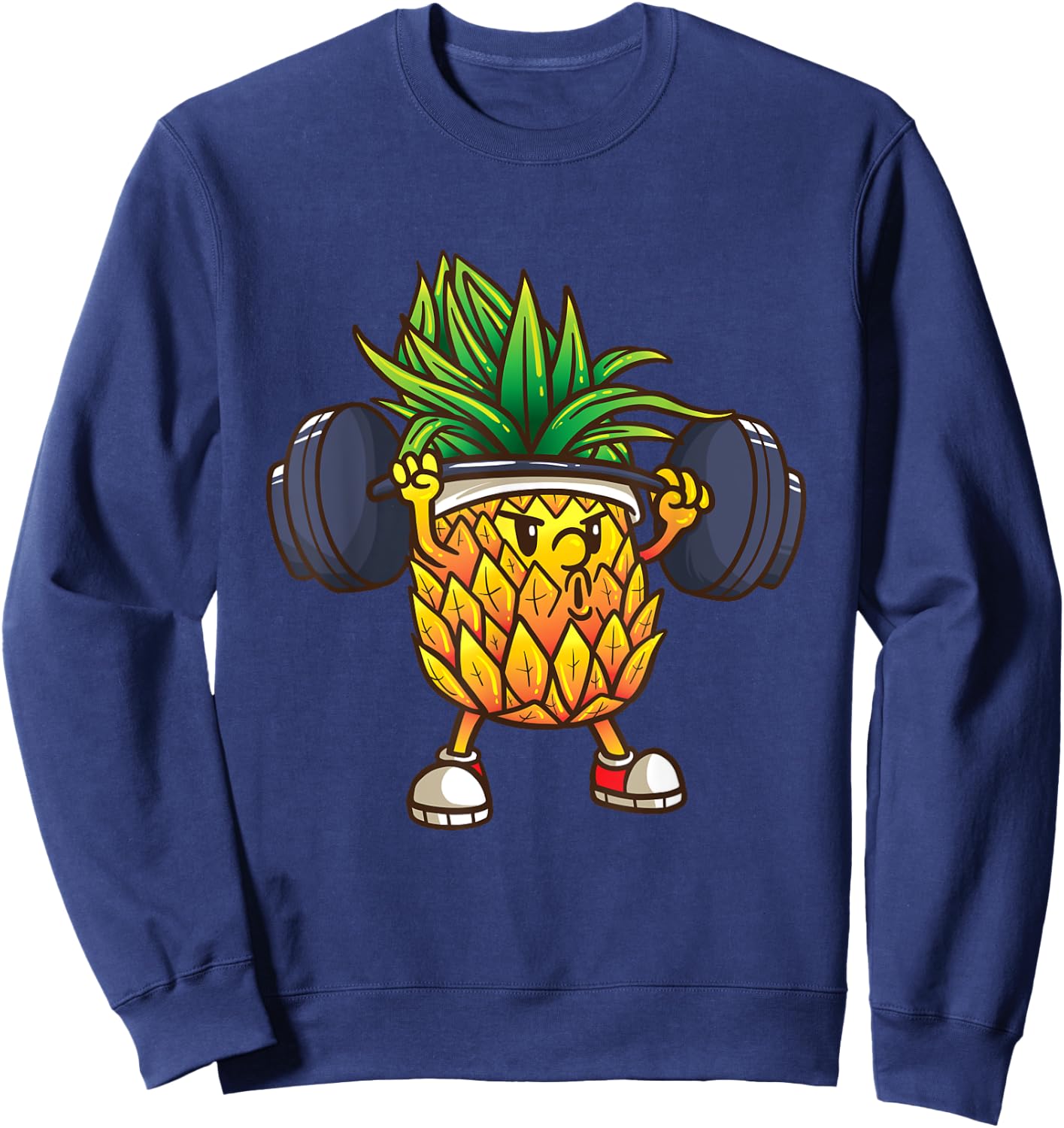 Funny Pineapple Powerlifting Weightlifting Gym Workout Girls Sweatshirt - Sweatshirt | Navy
