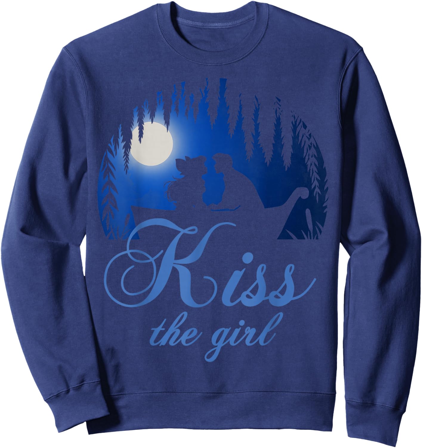 Disney Little Mermaid Ariel Eric Night Poster Kiss The Girl Sweatshirt - Sweatshirt | Navy
