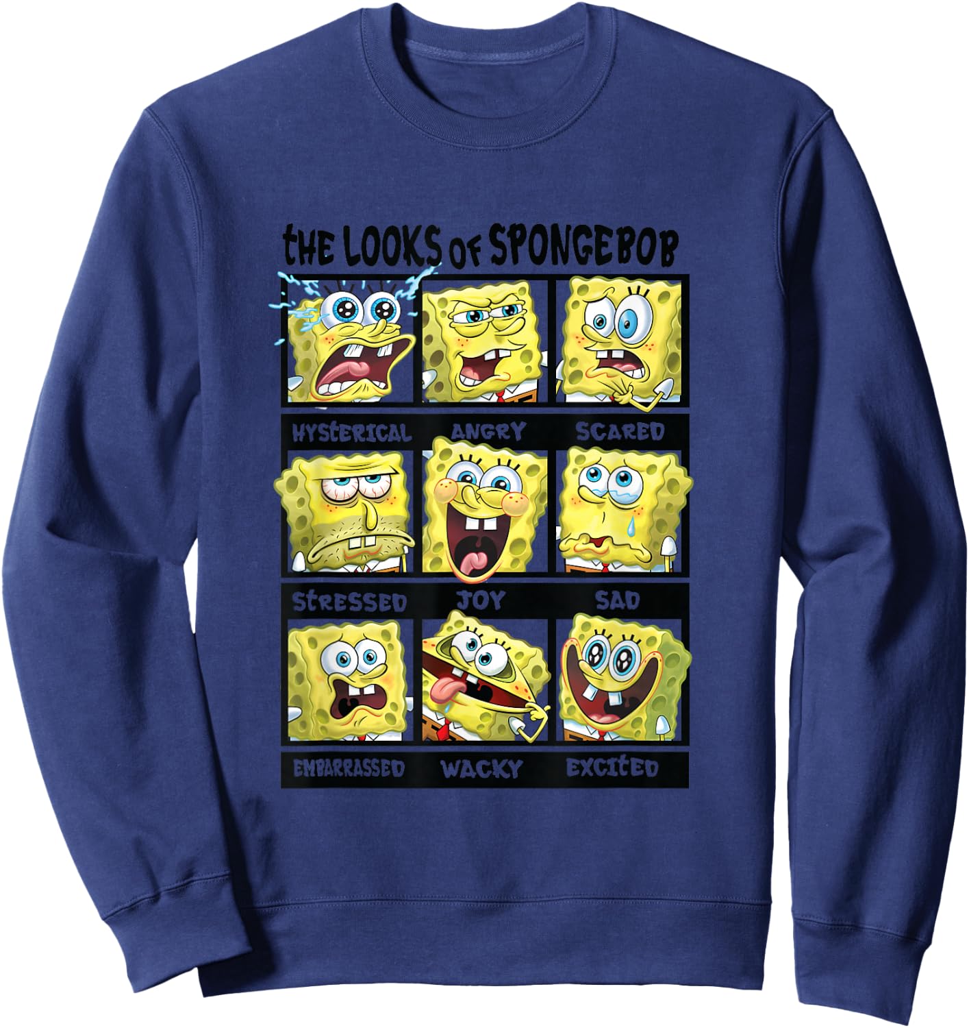 Spongebob Squarepants The Looks Of Spongebob Sweatshirt - Sweatshirt | Navy