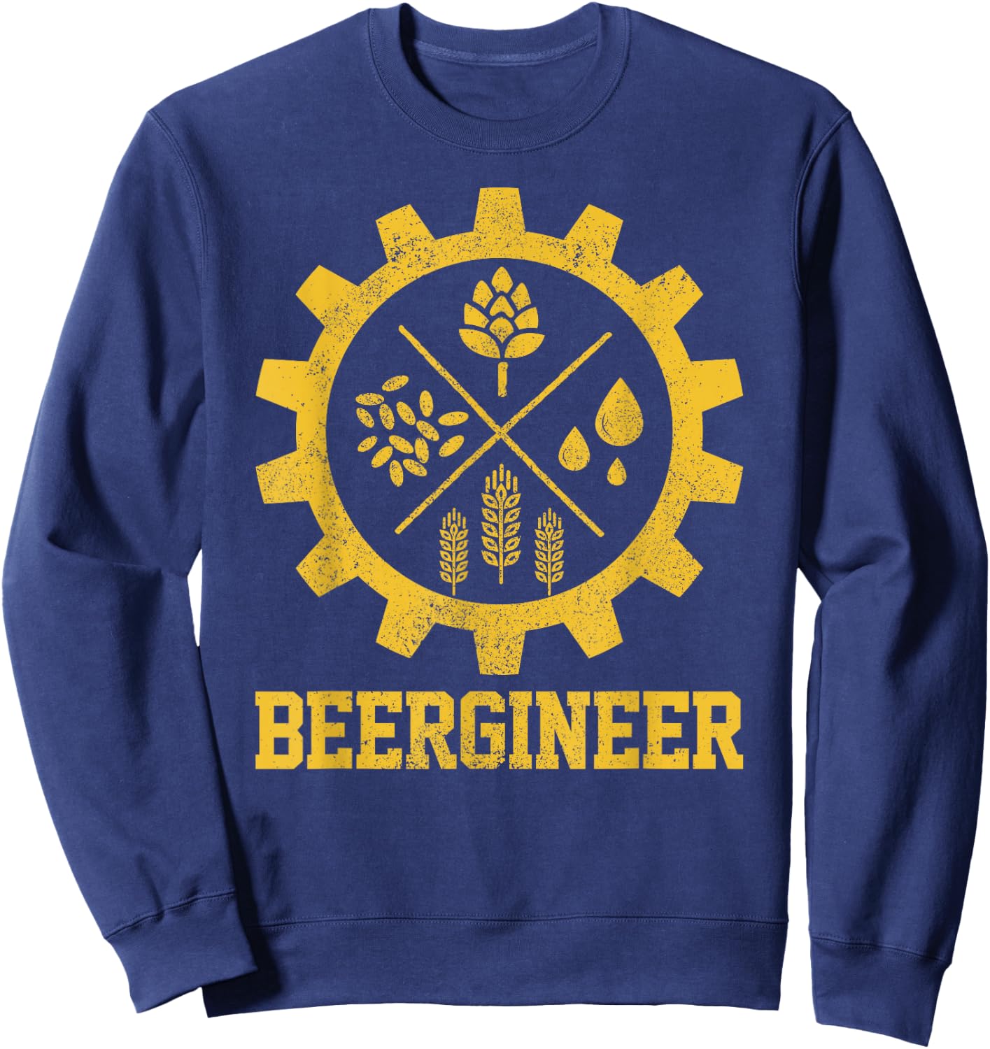 Beergineer Homebrew Home Brewing Craft Beer Brewer Gift Sweatshirt - Sweatshirt | Navy