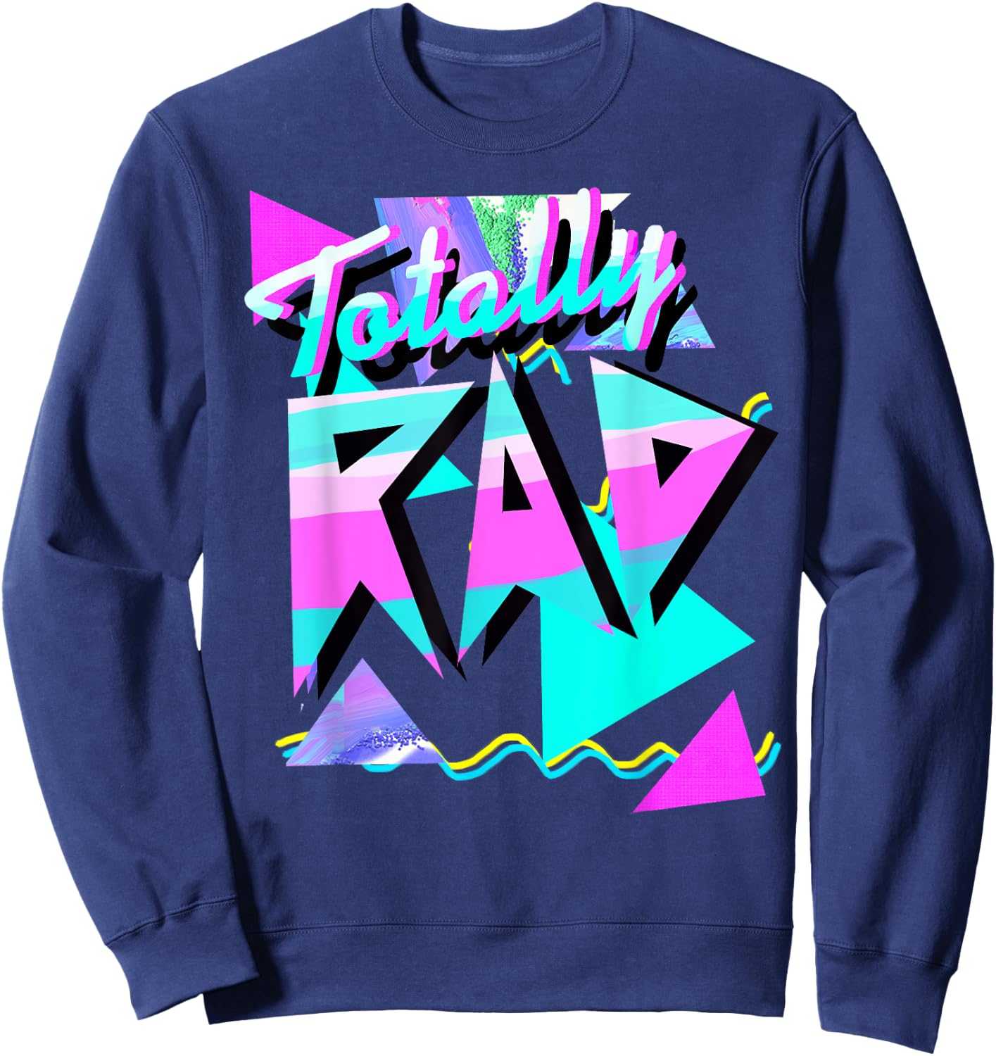 1980's-Style Totally Rad 80s Casual Hipster v.10.1 Sweatshirt - Sweatshirt | Navy