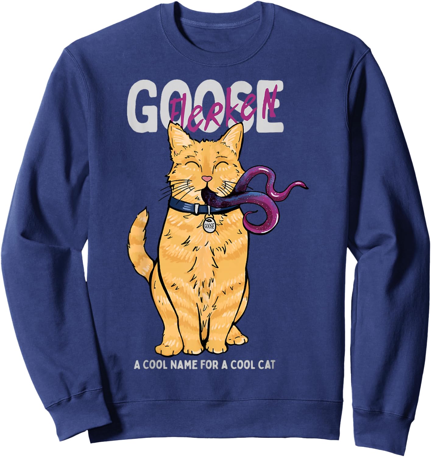 Captain Marvel Goose Cool Name For A Cat Cartoon Style Sweatshirt - Sweatshirt | Navy