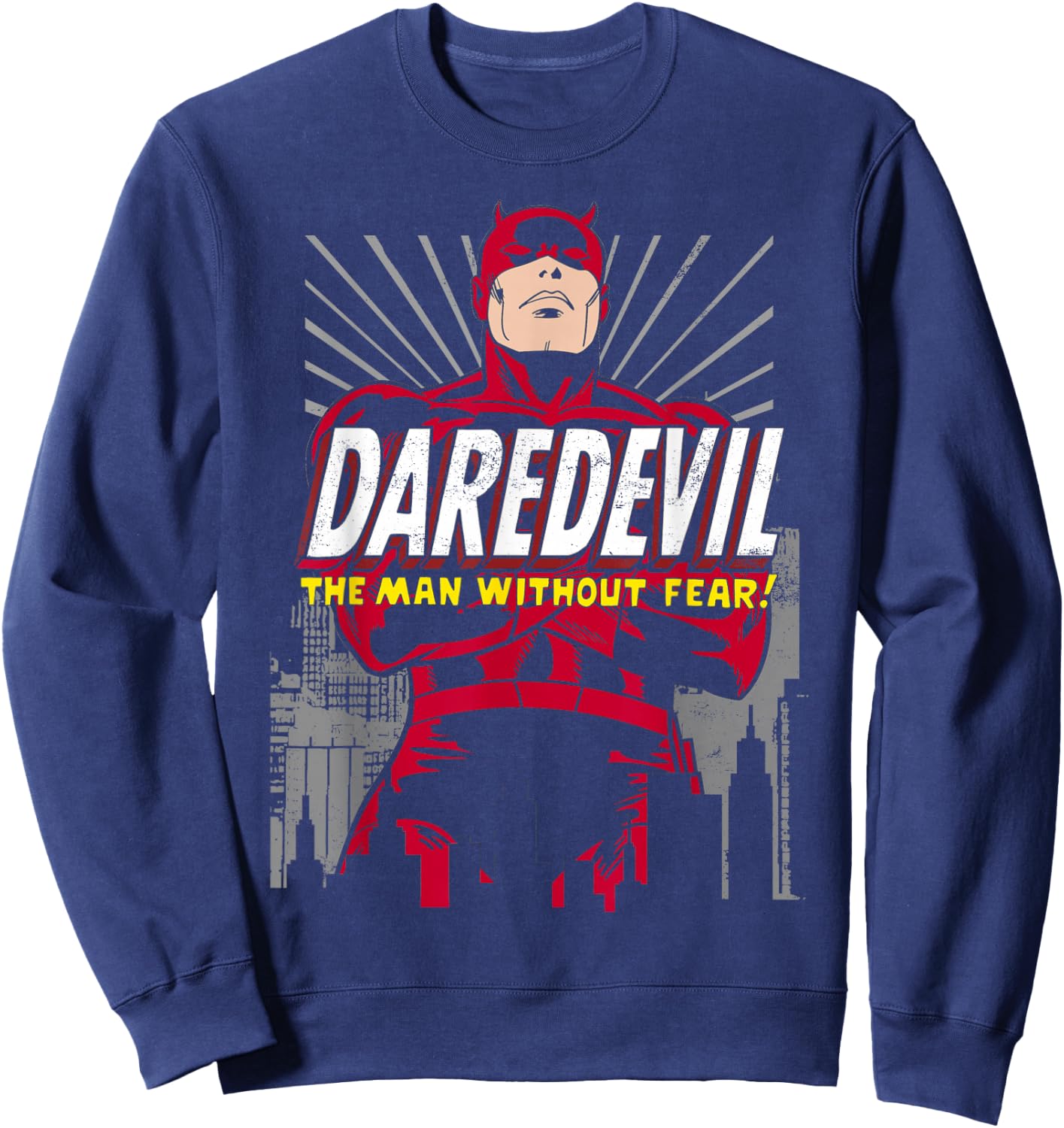 Marvel Daredevil The Man Without Fear! Retro Graphic Sweatshirt - Sweatshirt | Navy