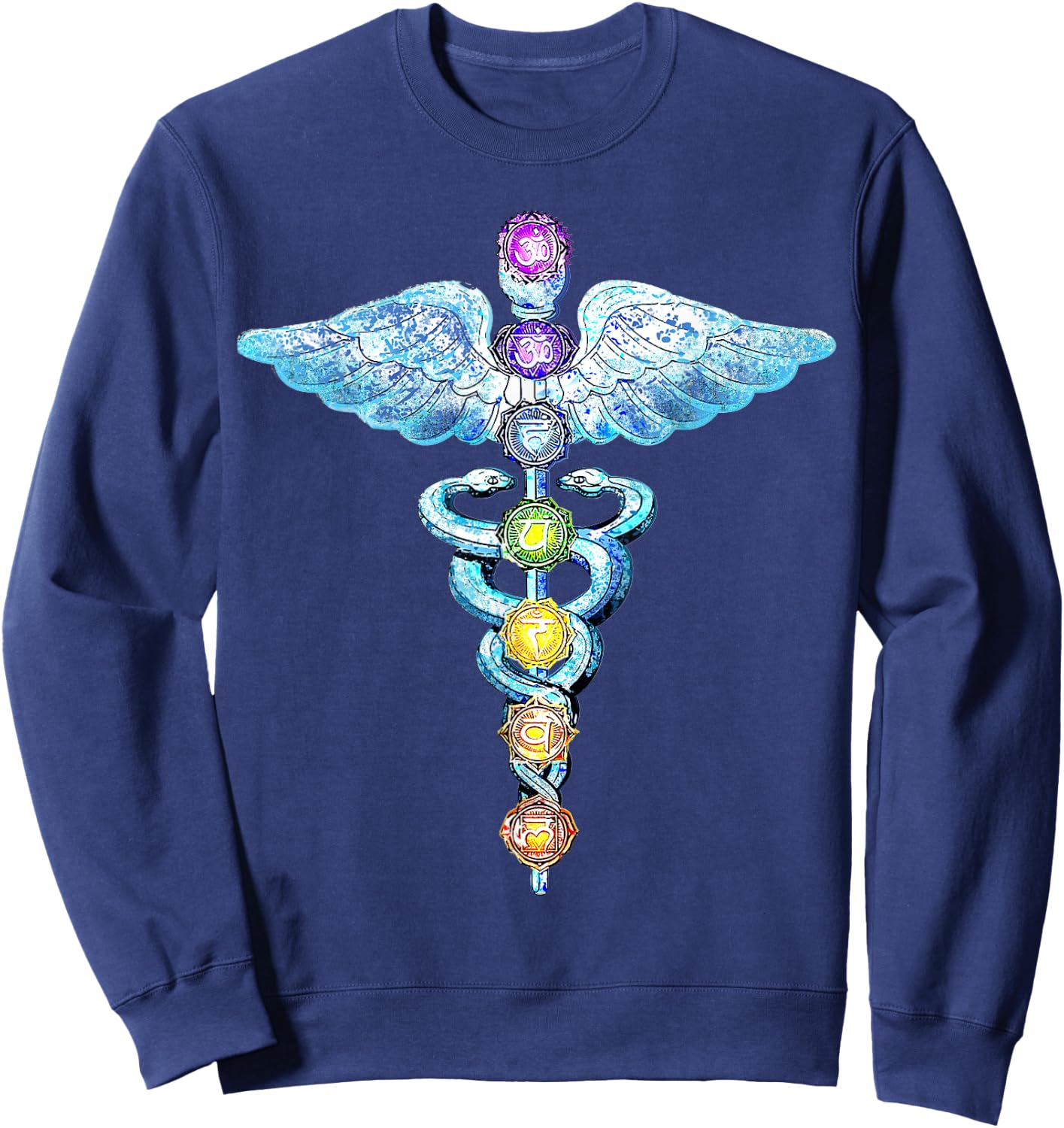 Kundalini Snake Chakras Healing Energy Rising, Meditation Sweatshirt - Sweatshirt | Navy