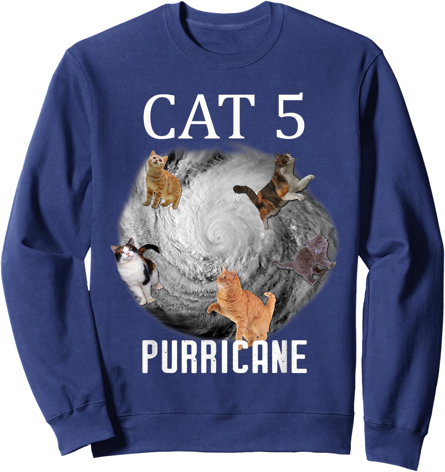 Hurricane Cat Funny Purricane Hurricane Women's Sweatshirt - Sweatshirt | Navy