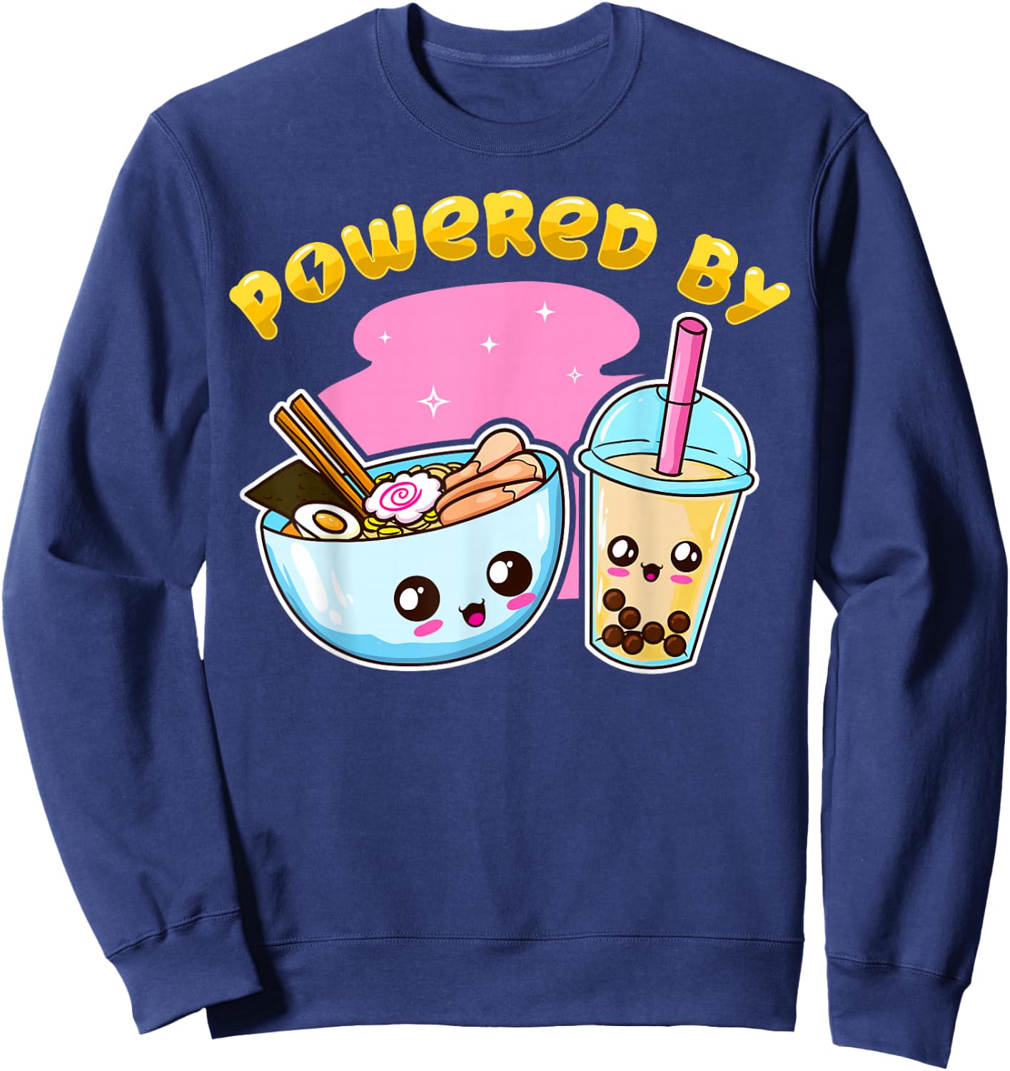 Ramen Bubble Tea Boba Japanese Noodles Anime K-POP Merch Sweatshirt - Sweatshirt | Navy