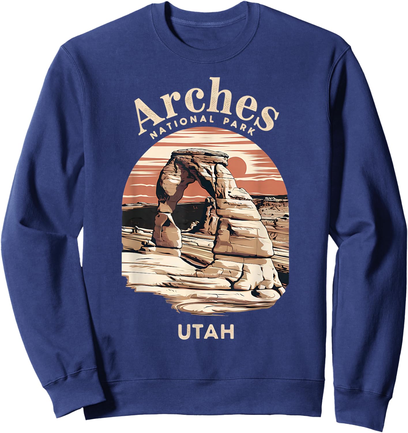 Stunning Desert Landscape Arches National Park Utah Sweatshirt - Sweatshirt | Navy