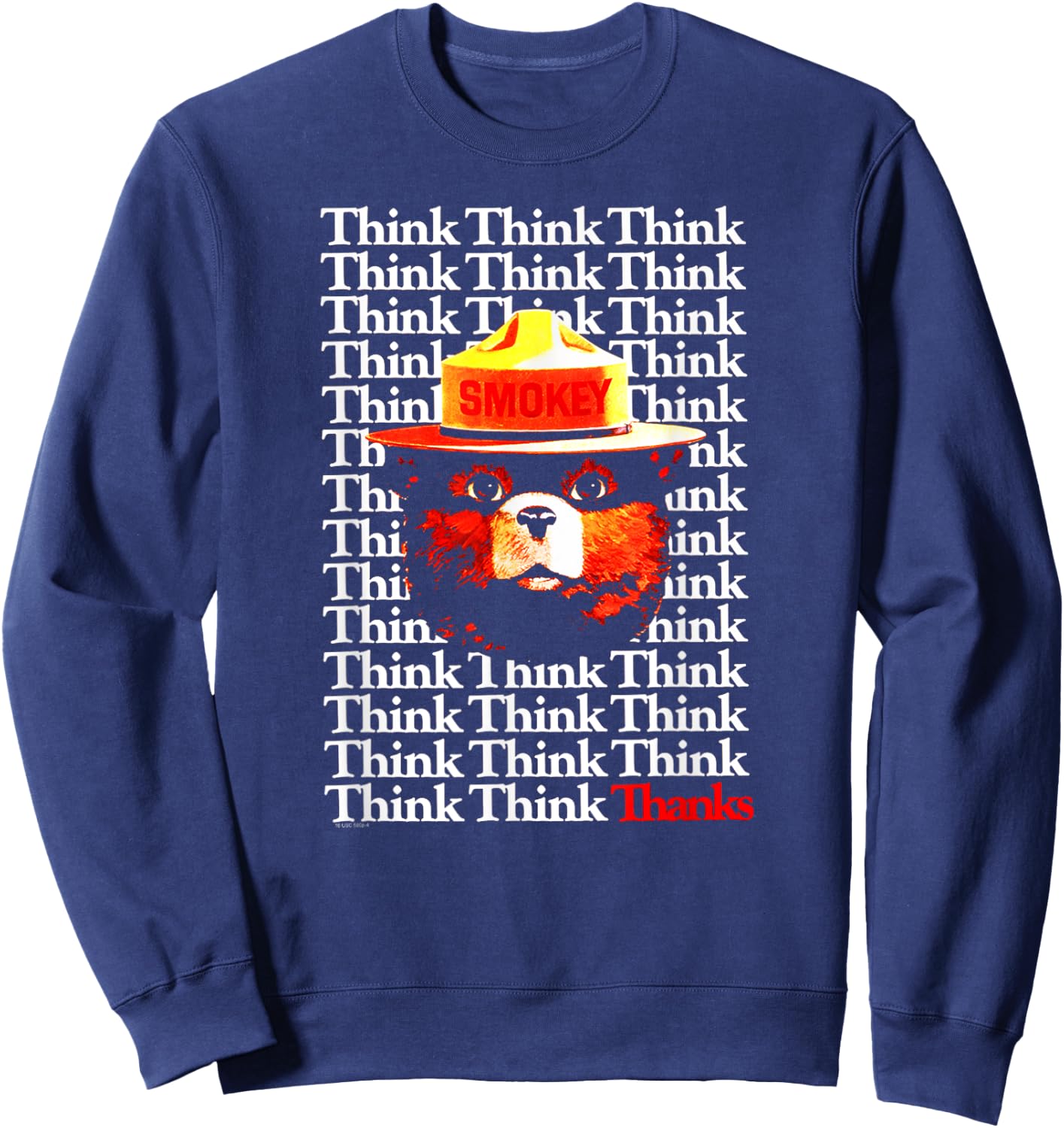 Smokey Bear Think Think Thanks Sweatshirt - Sweatshirt | Navy