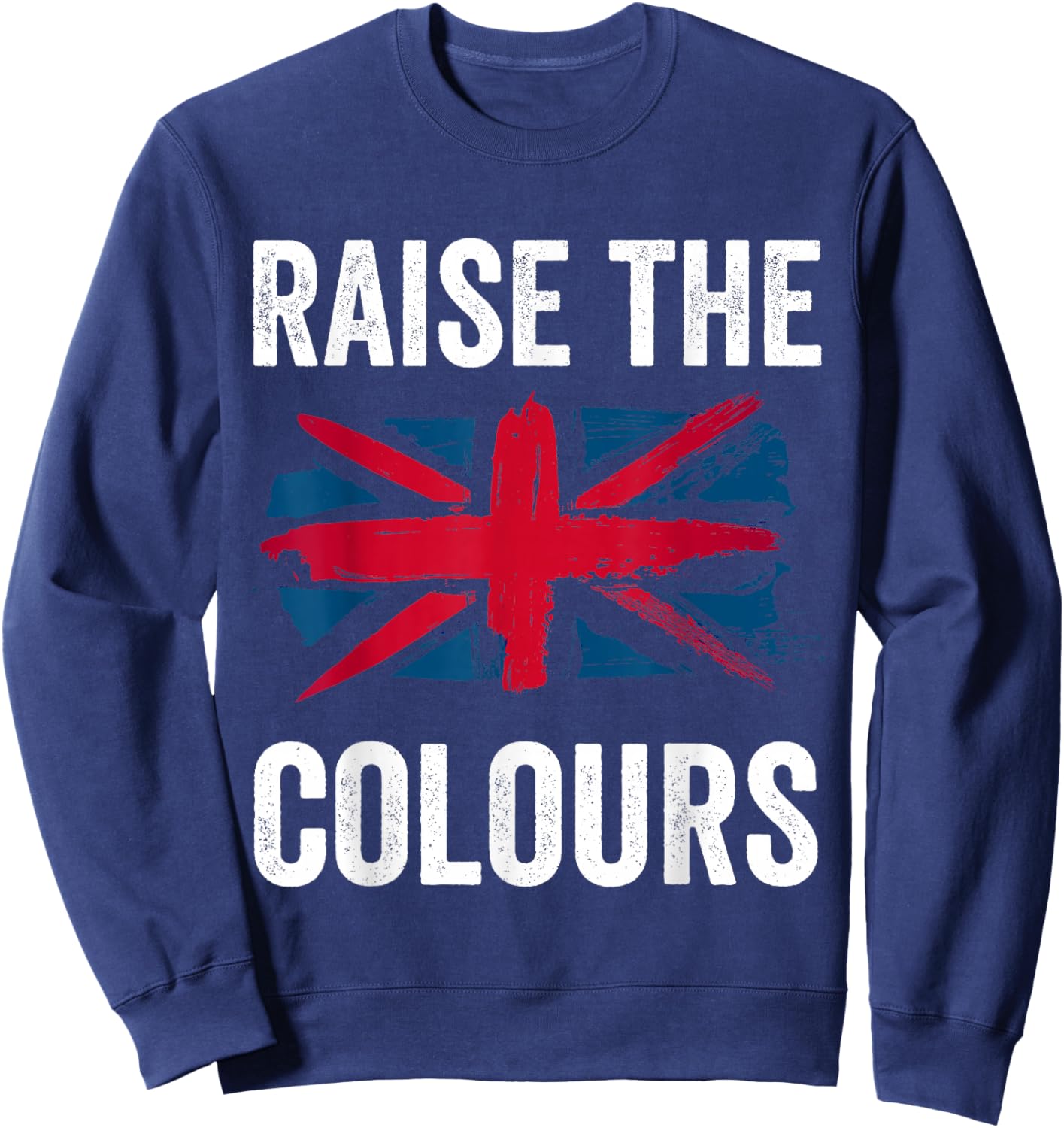 Raise The Colours British Flag Graphic Union Jack England Sweatshirt - Sweatshirt | Navy