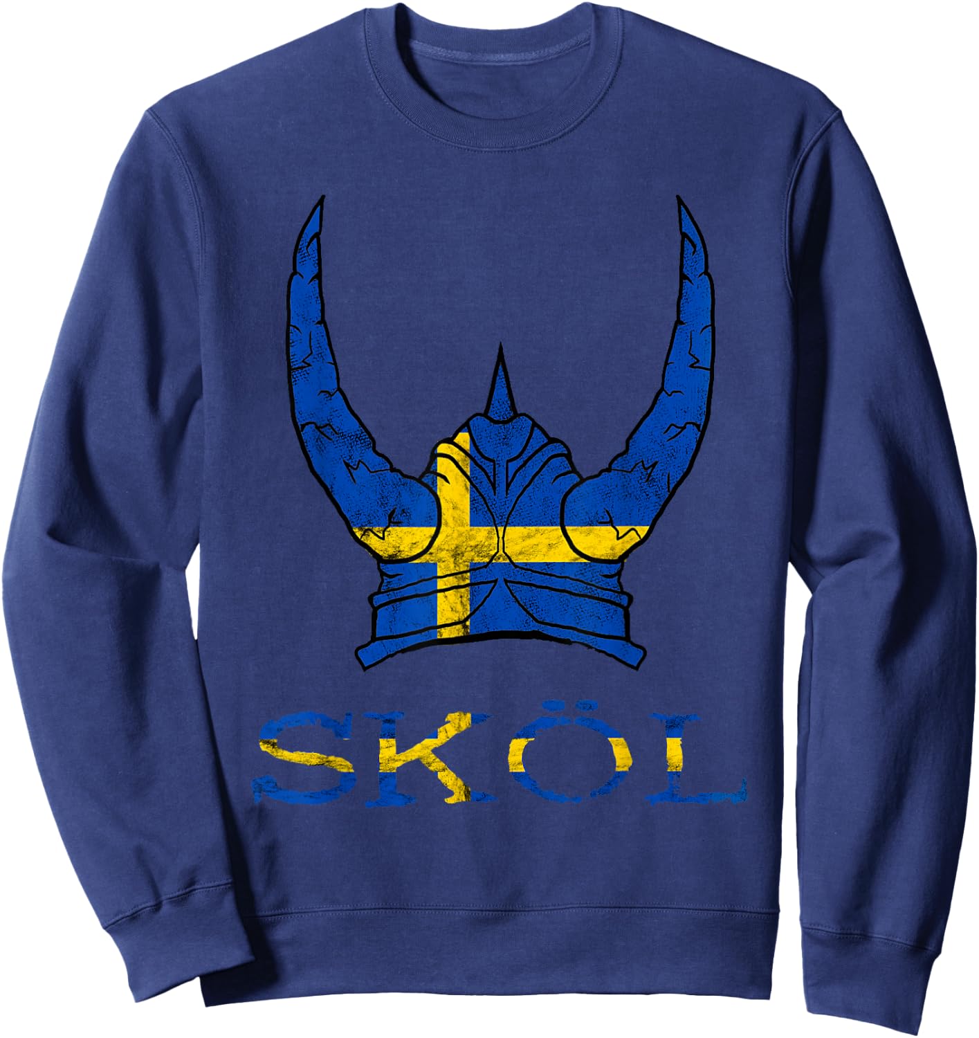 Sköl Swedish Viking Helmet Sweden Nordmann Swede Sweatshirt - Sweatshirt | Navy