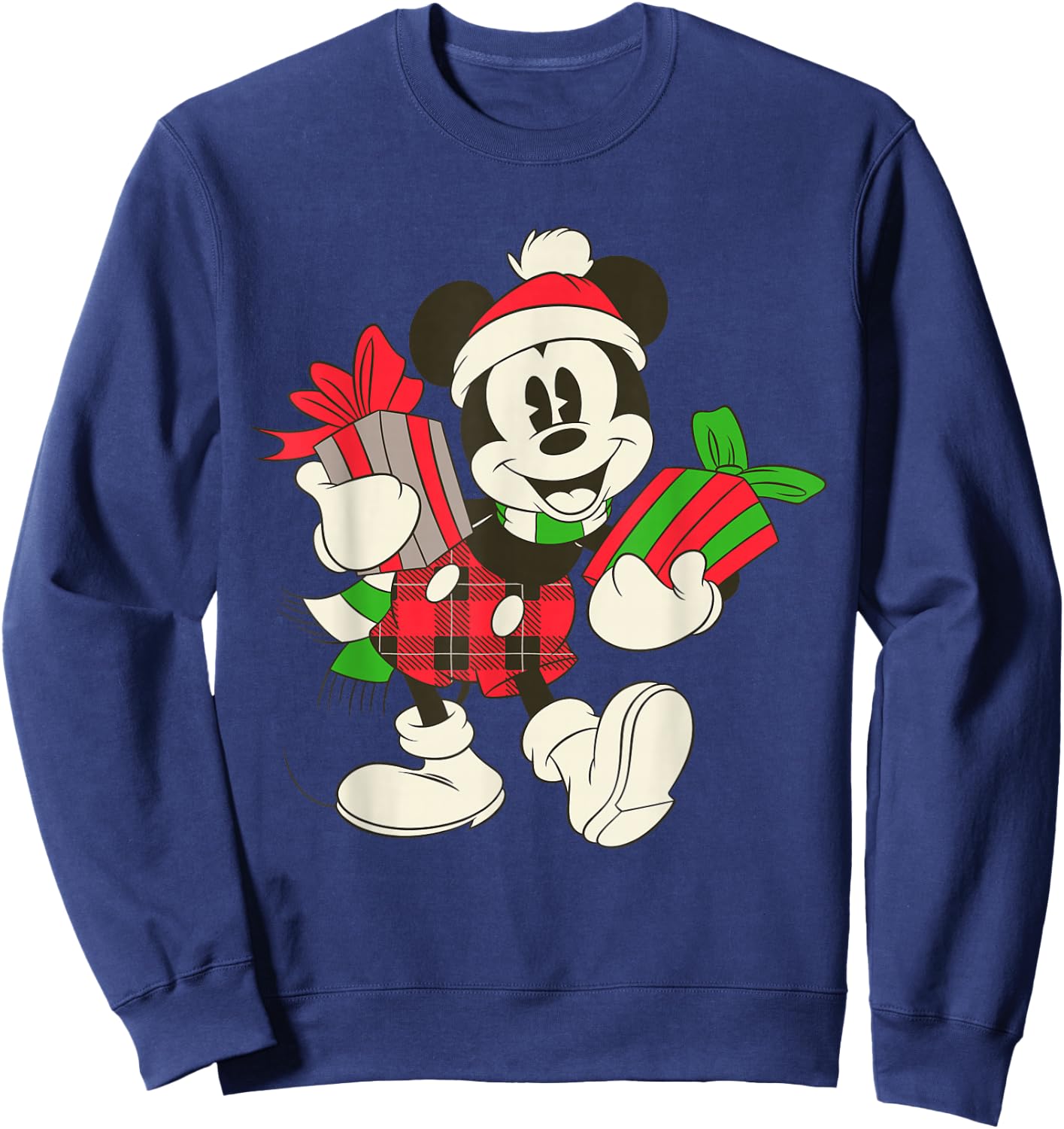 Disney Vintage Mickey Mouse Holiday Gifts Short Sleeve Sweatshirt - Sweatshirt | Navy
