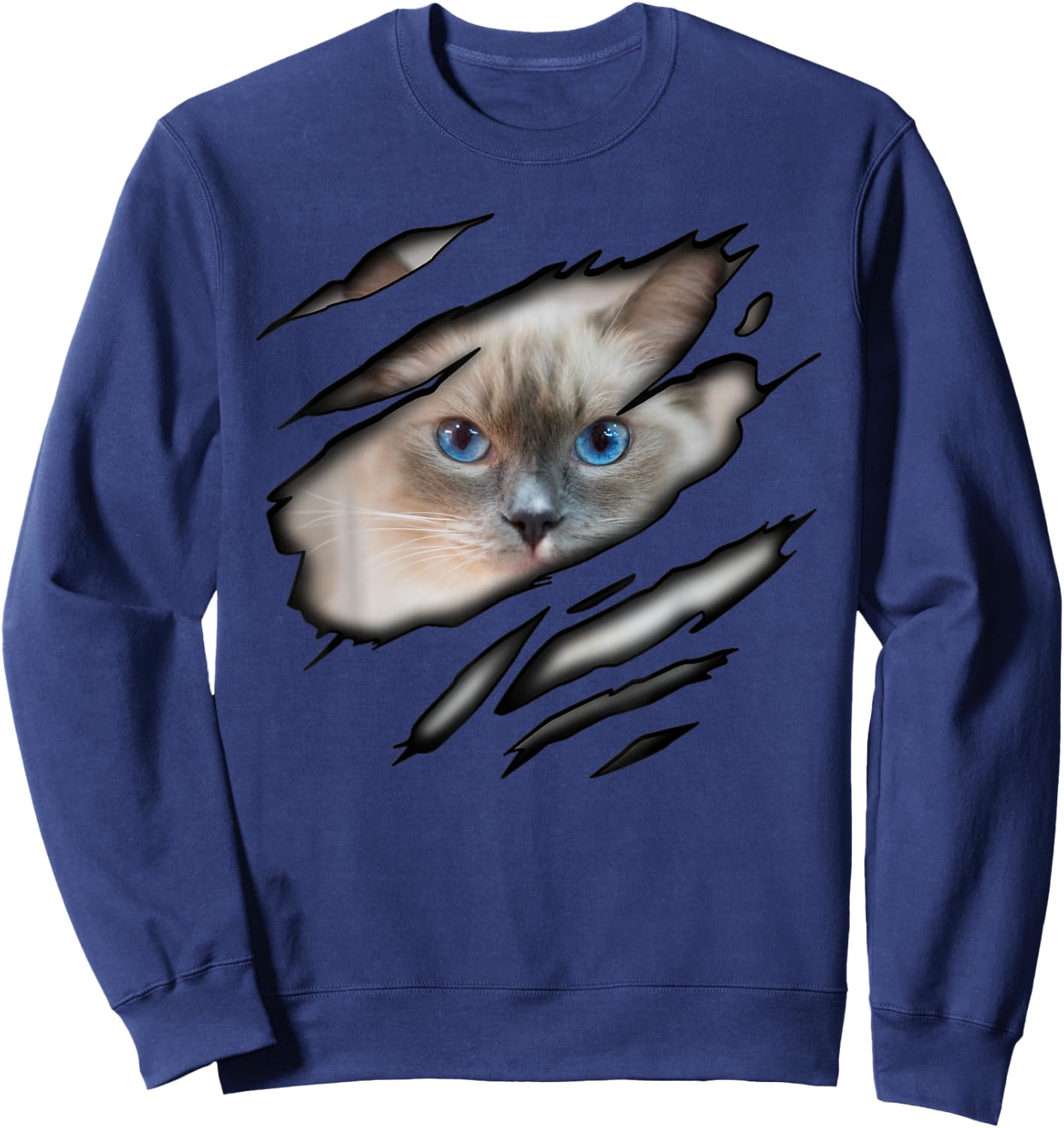 Ragdoll Cat in me design, Cadesign, Purebred Cat Women Girls Kids Sweatshirt - Sweatshirt | Navy