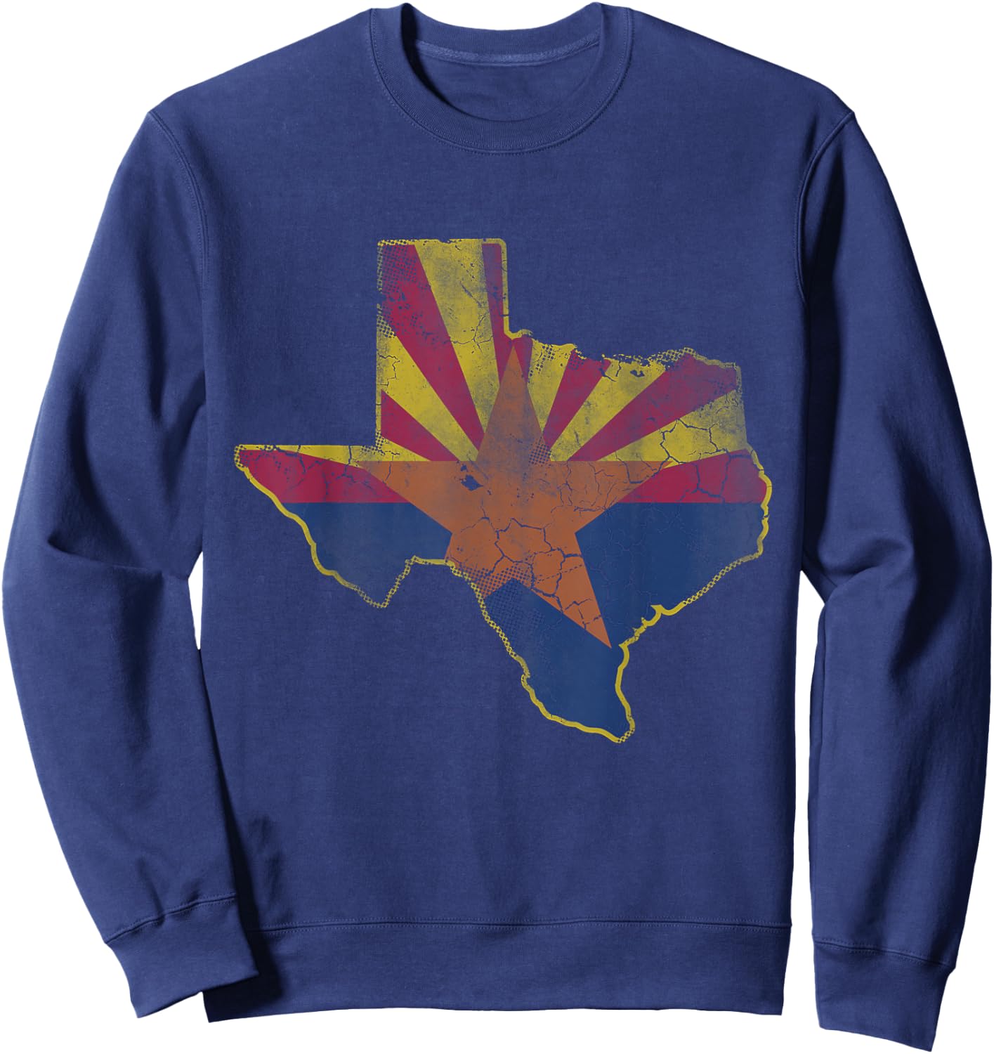 Texas Arizona Flag Map Vintage Fade Men Women Kids Youth Sweatshirt - Sweatshirt | Navy