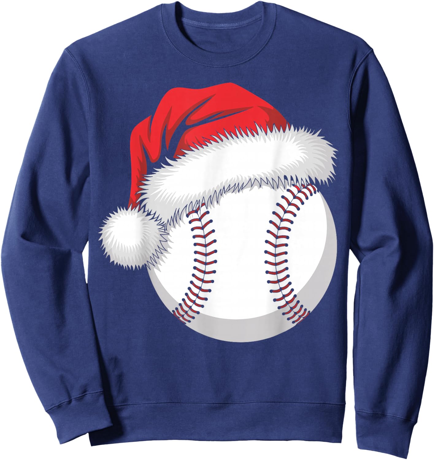 Santa Baseball player Funny Baseball Player Christmas Sweatshirt - Sweatshirt | Navy