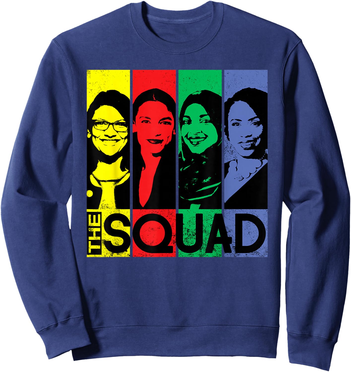 THE SQUAD AOC Ilhan Omar Tlaib Pressley Feminist Sweatshirt - Sweatshirt | Navy