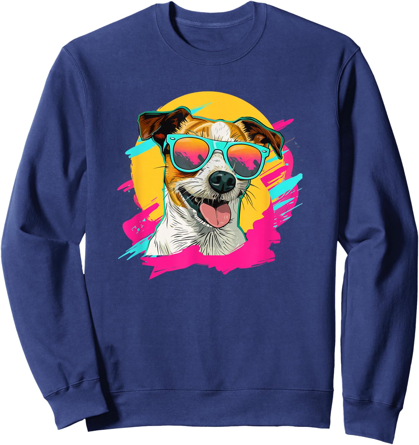 Retro Vintage 80s 90s Jack Russell Terrier Lover Sweatshirt - Sweatshirt | Navy