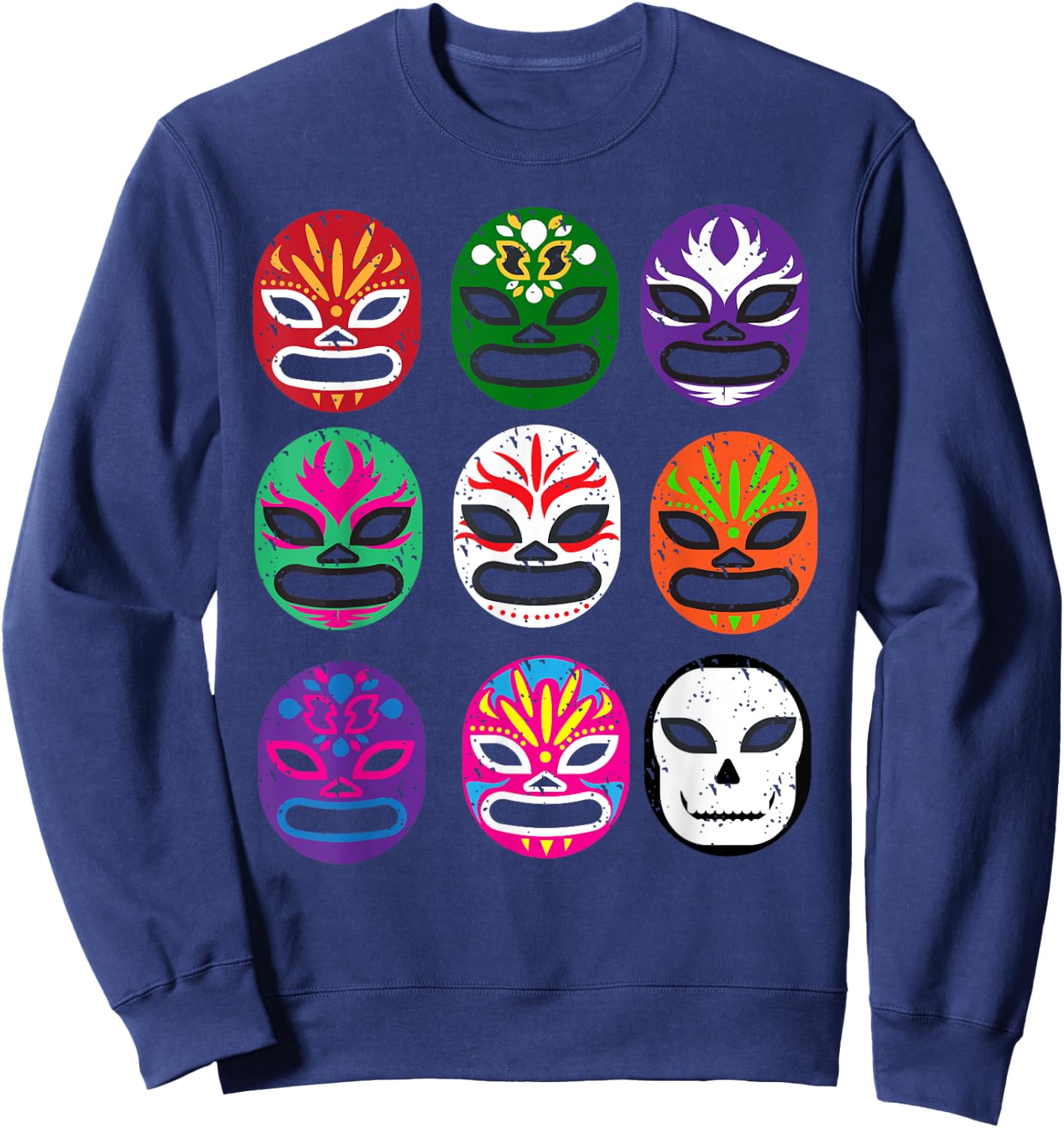 Lucha Libre Masks Mexican Wrestling Mask Sweatshirt - Sweatshirt | Navy
