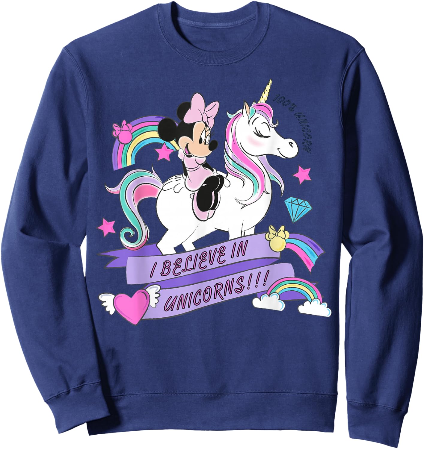 Disney Minnie Mouse Unicorn 100 Unicorn Small Sweatshirt - Sweatshirt | Navy