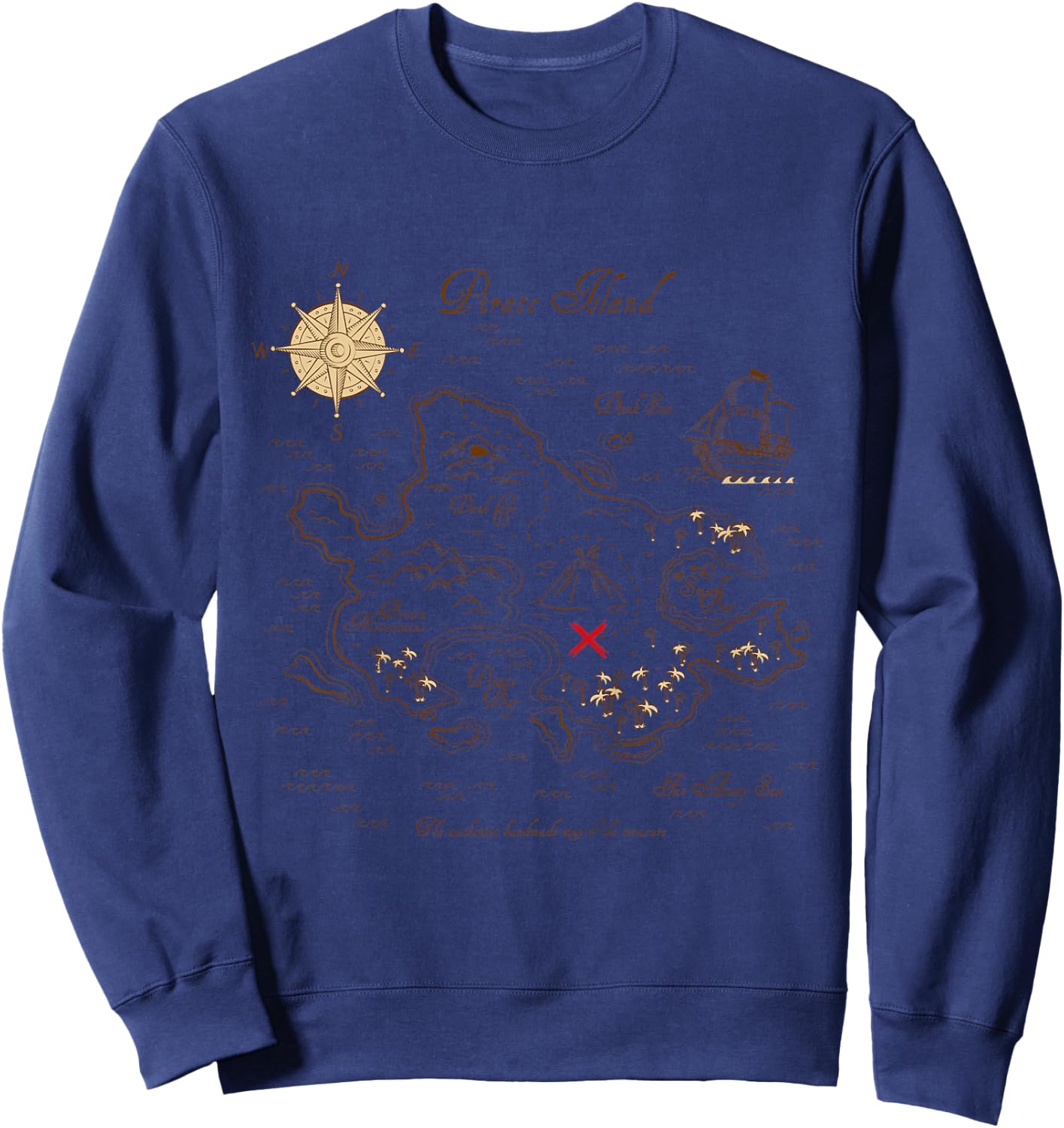 Kids Pirate Map of the Treasure Sweatshirt - Sweatshirt | Navy