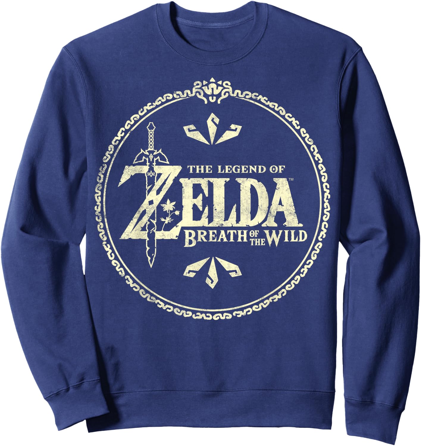 Nintendo Zelda Breath of the Wild Fancy Logo Graphic Sweatshirt - Sweatshirt | Navy