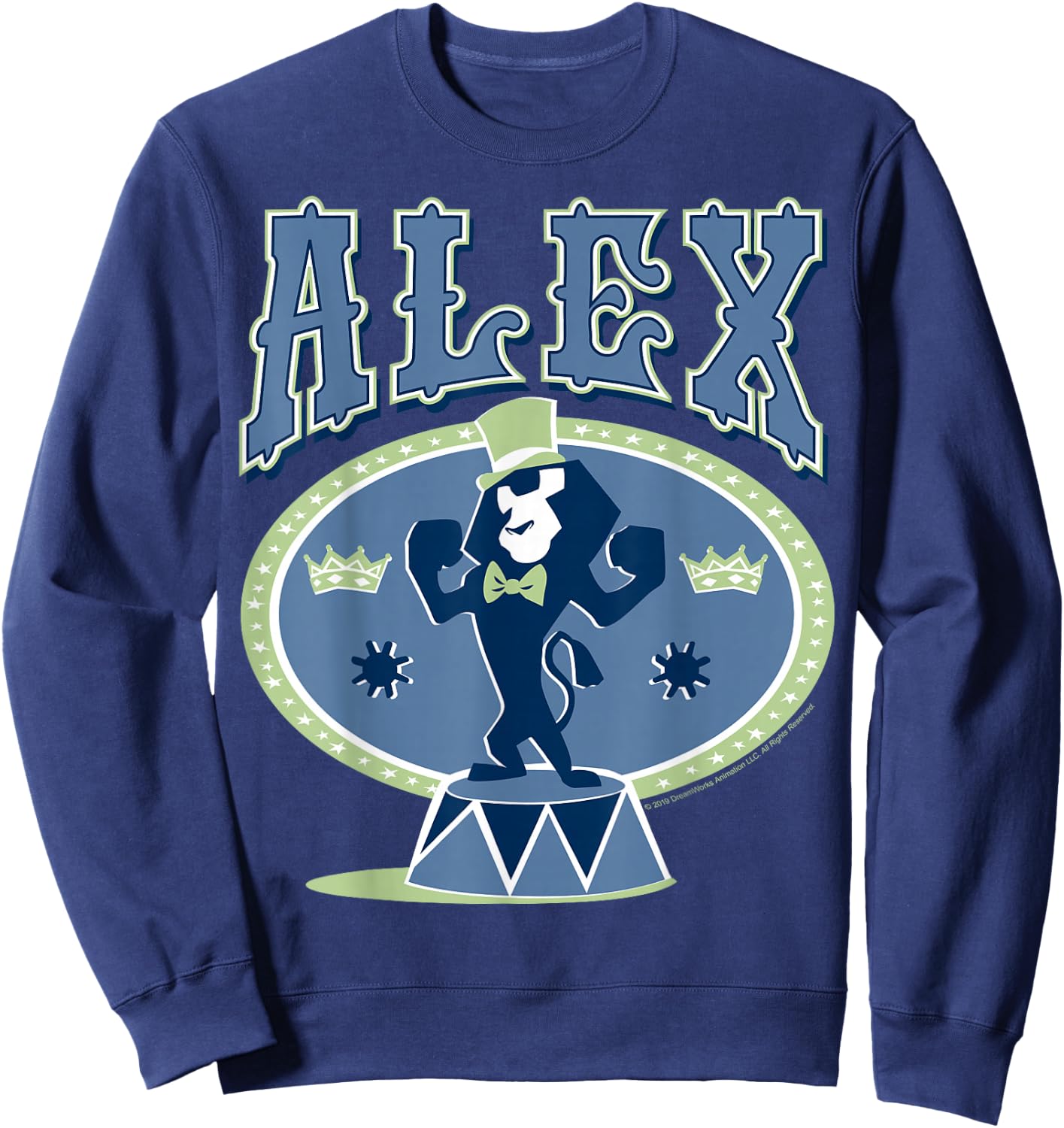 Madagascar Alex Circus Lion Silhouette Poster Sweatshirt - Sweatshirt | Navy