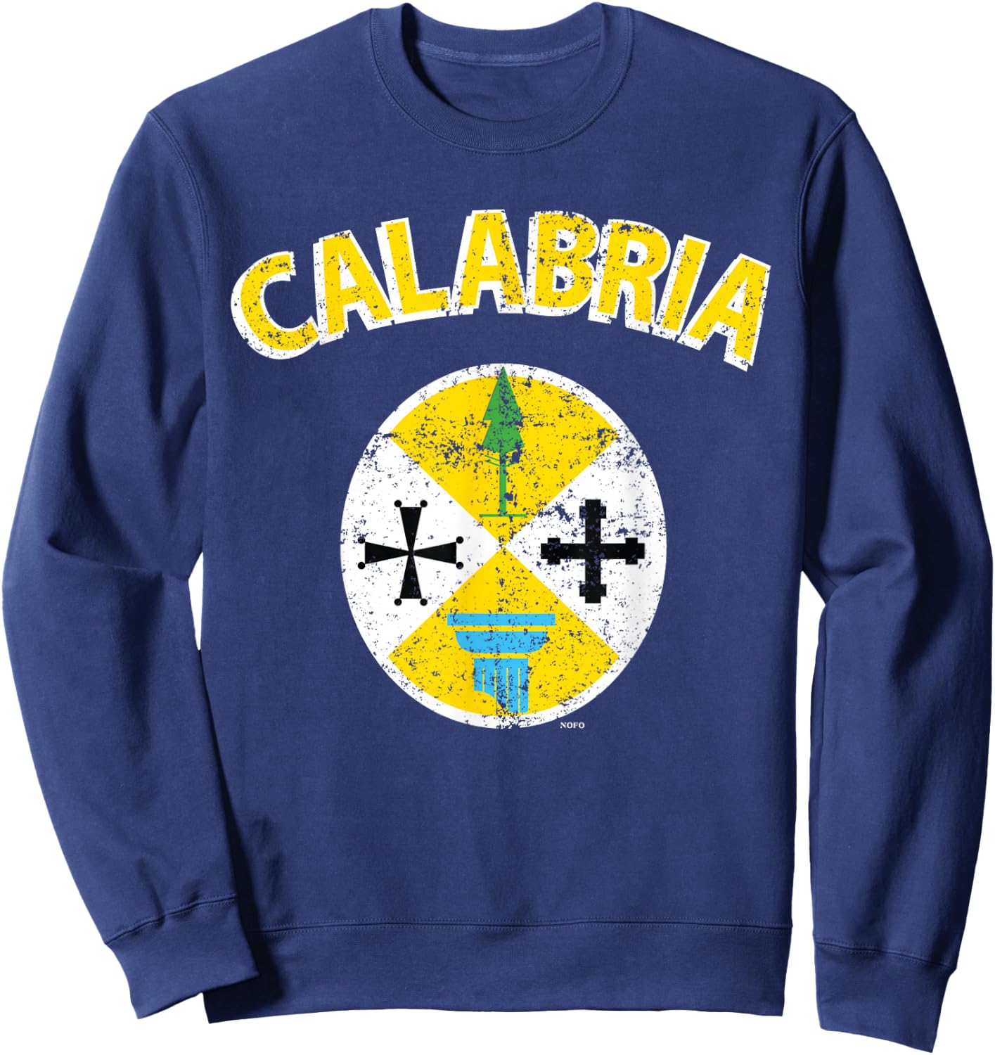 Calabria Italia Flag, Calabrian Italy Italian Region Sweatshirt - Sweatshirt | Navy