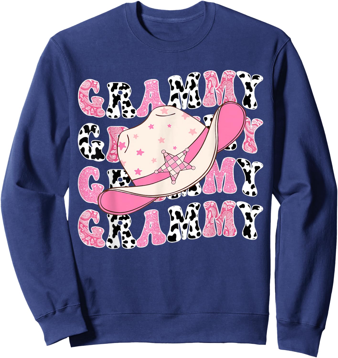 Grammy Pink Rodeo CowGirl Western Retro Groovy Sweatshirt - Sweatshirt | Navy