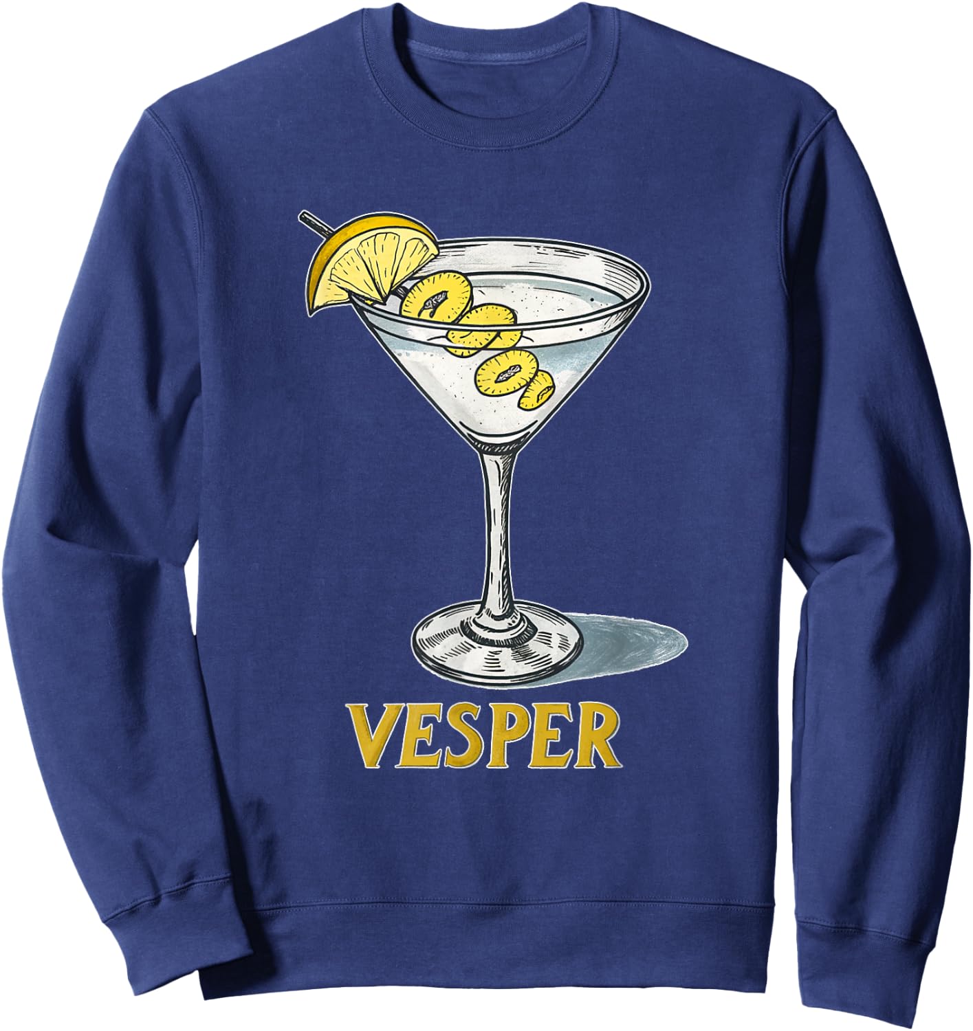 Classic Vesper Martini Graphic Vintage Style Sweatshirt - Sweatshirt | Navy