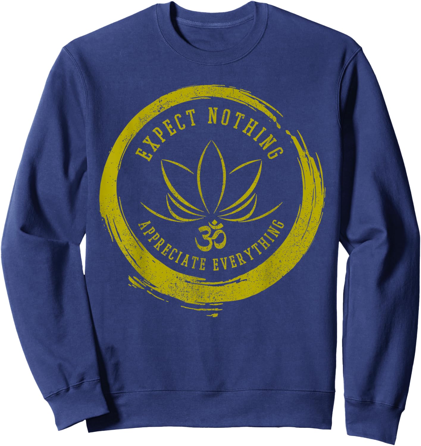 Buddhism Saying Lotus Flower Om Symbol Yoga Gift Sweatshirt - Sweatshirt | Navy