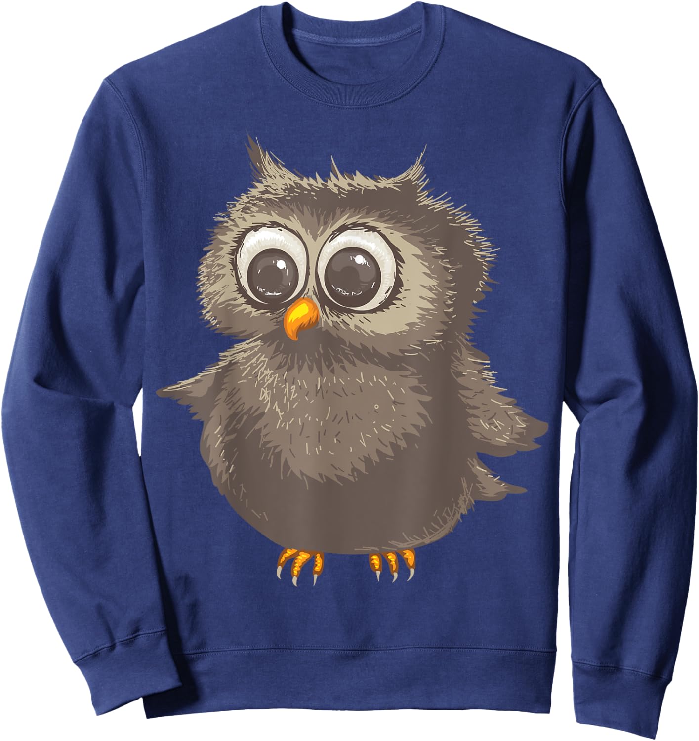 Funny Brown Owl | Cool Happy Big Owl Lovers Gift Sweatshirt - Sweatshirt | Navy