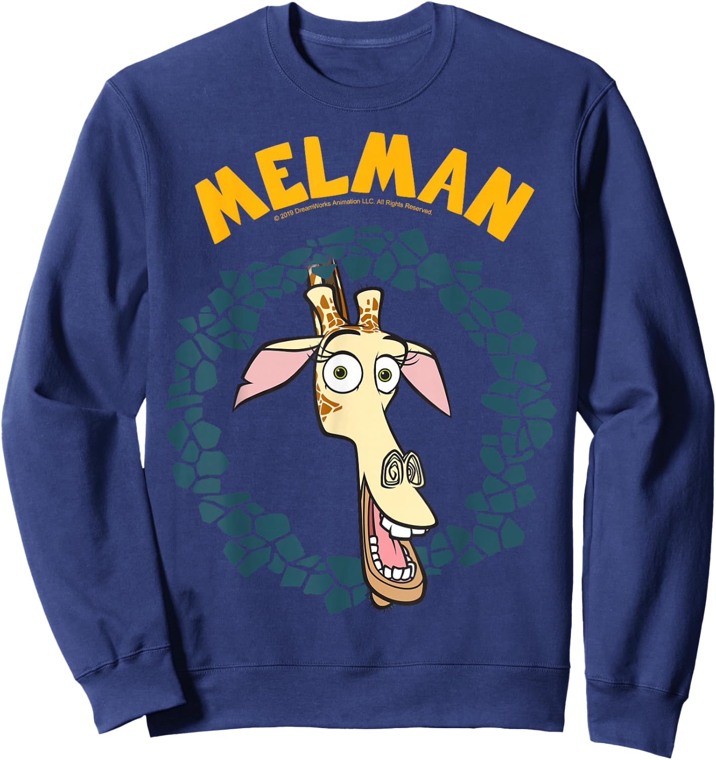 Madagascar Melman Large Circle Portrait Sweatshirt - Sweatshirt | Navy