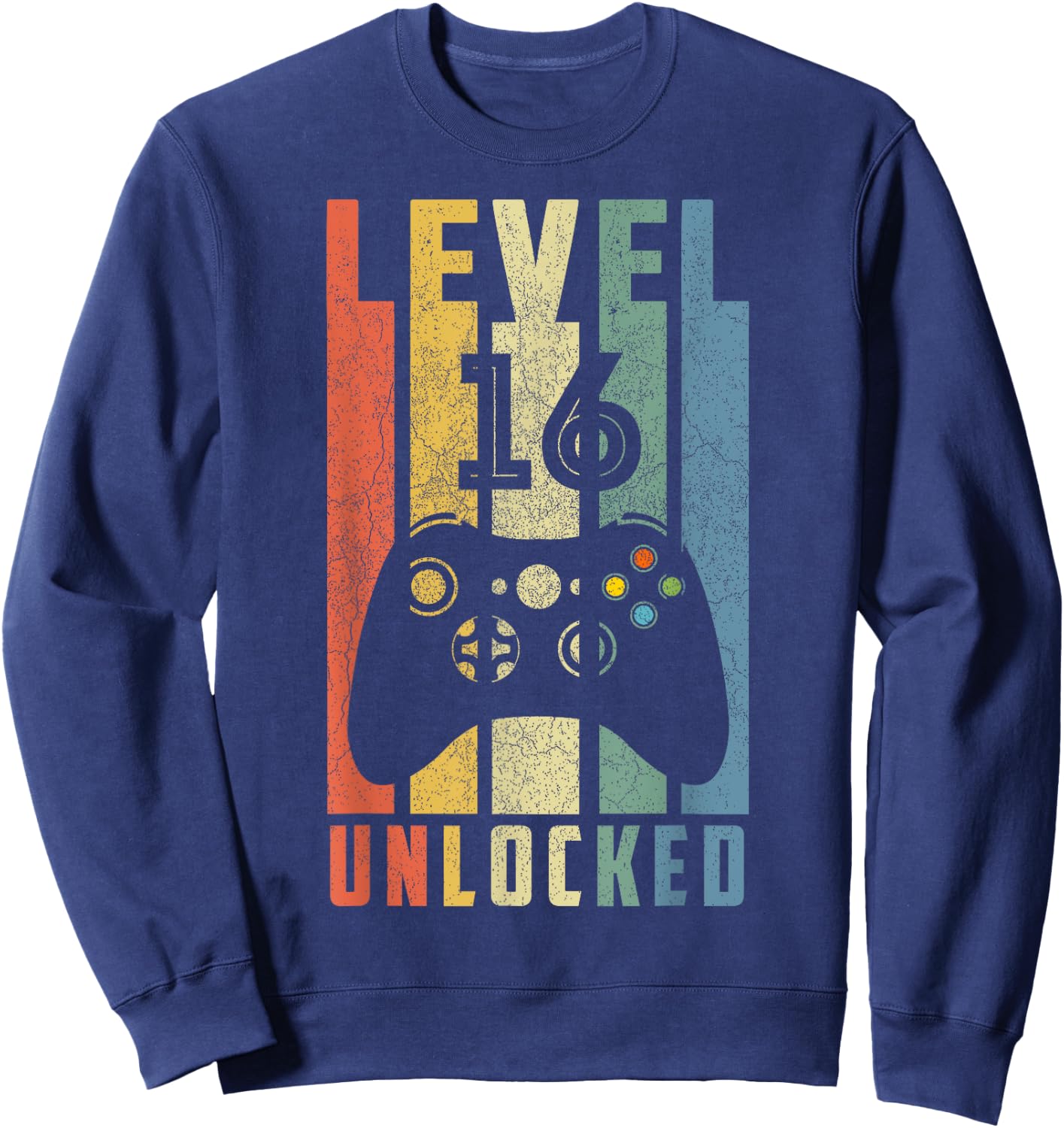 Level 16 Unlocked 16th Video Gamer Birthday Boy Gifts Sweatshirt - Sweatshirt | Navy