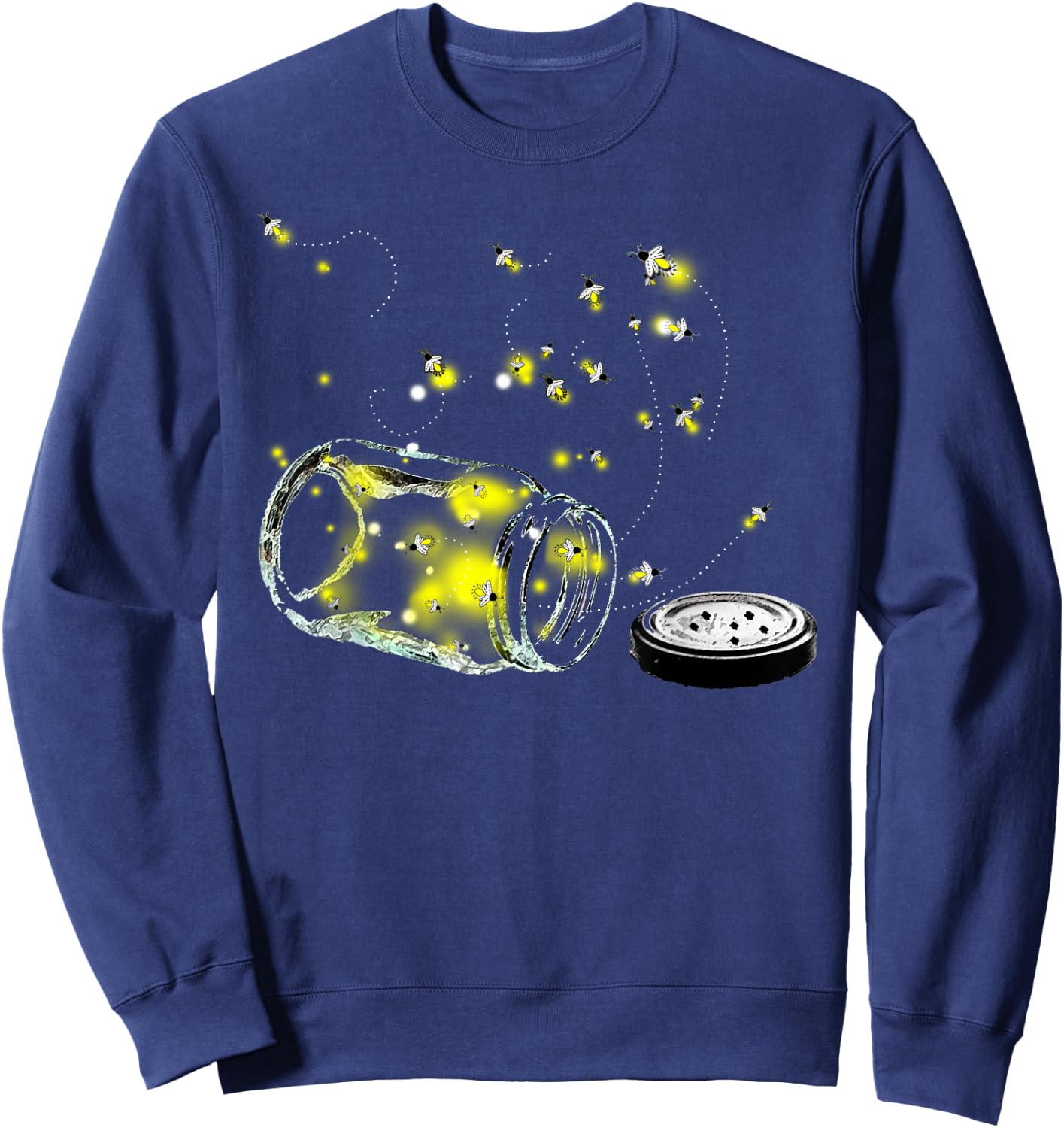 Fireflies Escaping The Mason Jar Trendy Sweatshirt - Sweatshirt | Navy