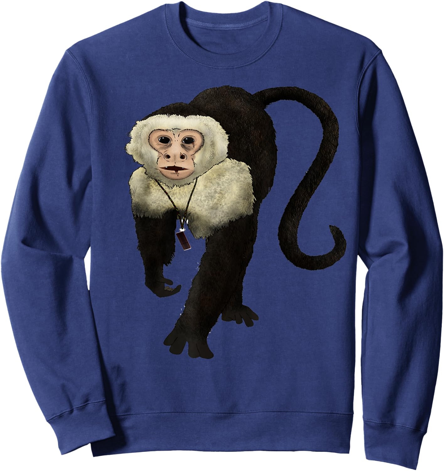 Capuchin Monkey Shirt - Capuchin Monkey Sweatshirt - Sweatshirt | Navy