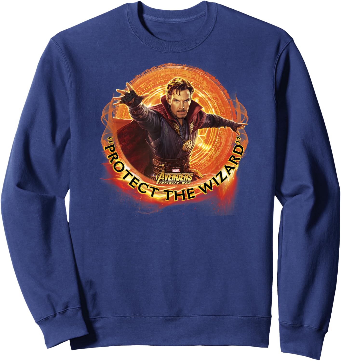 Marvel Infinity War Protect The Wizard Dr. Strange Sweatshirt - Sweatshirt | Navy