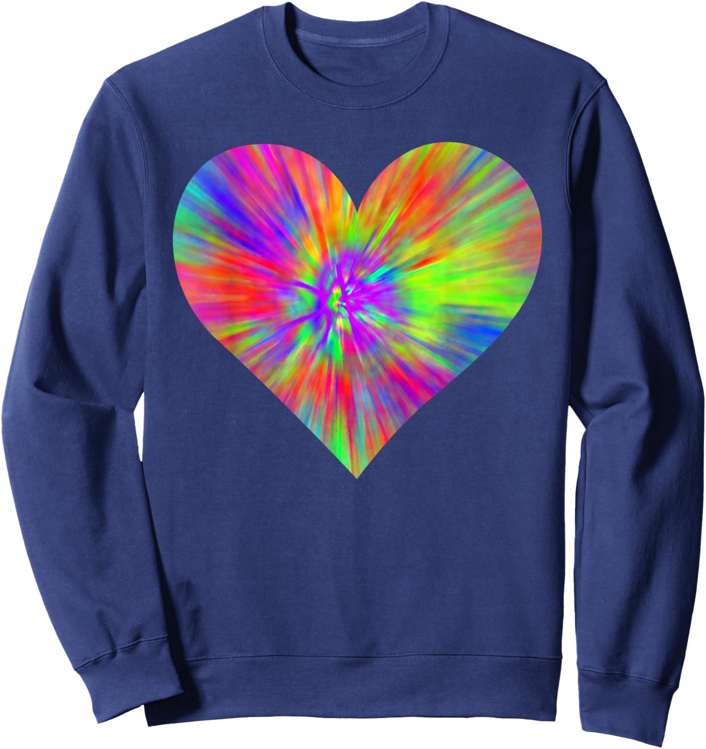 Tie Dye Peace Heart | Cute Colorful Rainbow Sign Gift Sweatshirt - Sweatshirt | Navy