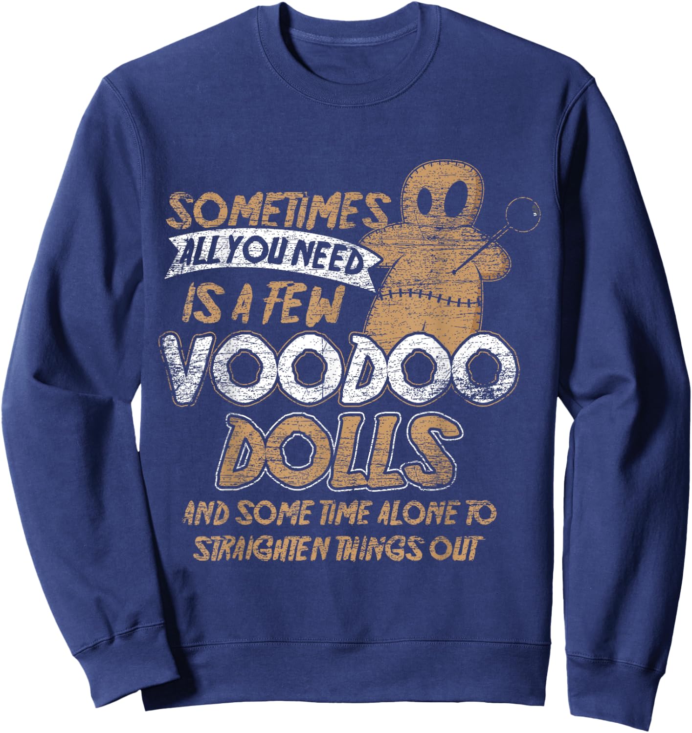 Doll Costume Gift Scary Karma Voodoo Halloween Sweatshirt - Sweatshirt | Navy