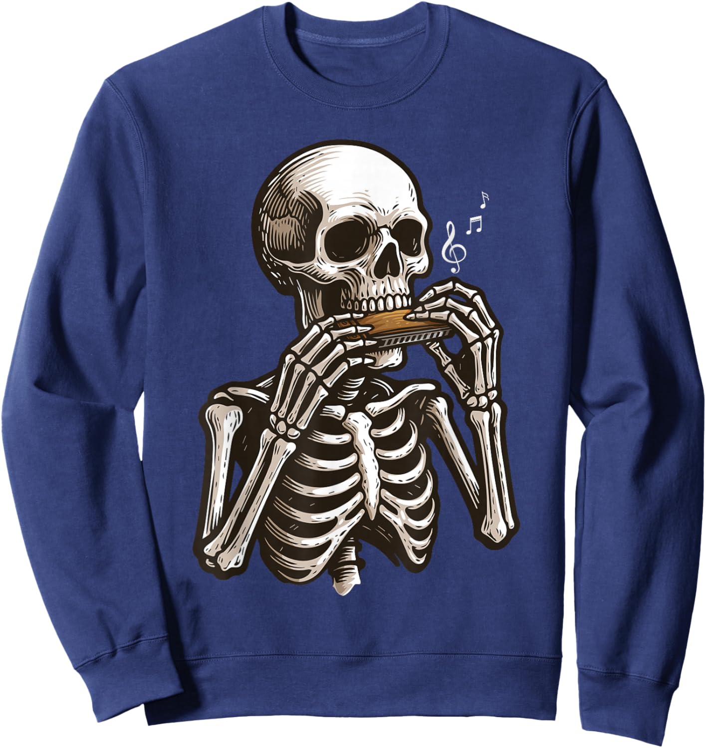 Funny Harmonica Art Women Kid Music Harmonica Player Sweatshirt - Sweatshirt | Navy