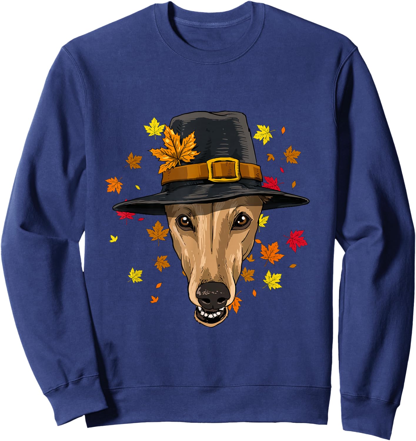 Thanksgiving Greyhound Pilgrim Costume Men Women Sweatshirt - Sweatshirt | Navy