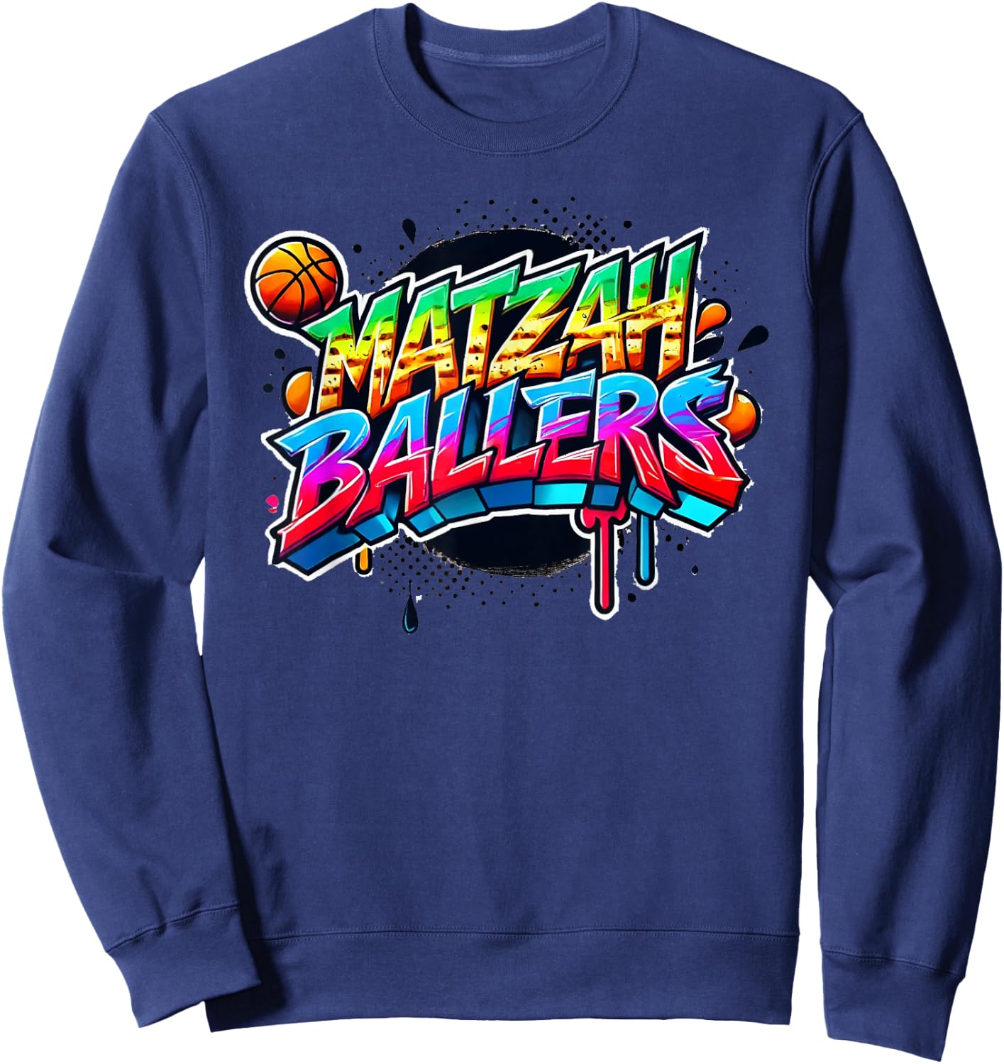 Matzah Ballers Basketball Team Matching Jewish Group Sports Sweatshirt - Sweatshirt | Navy