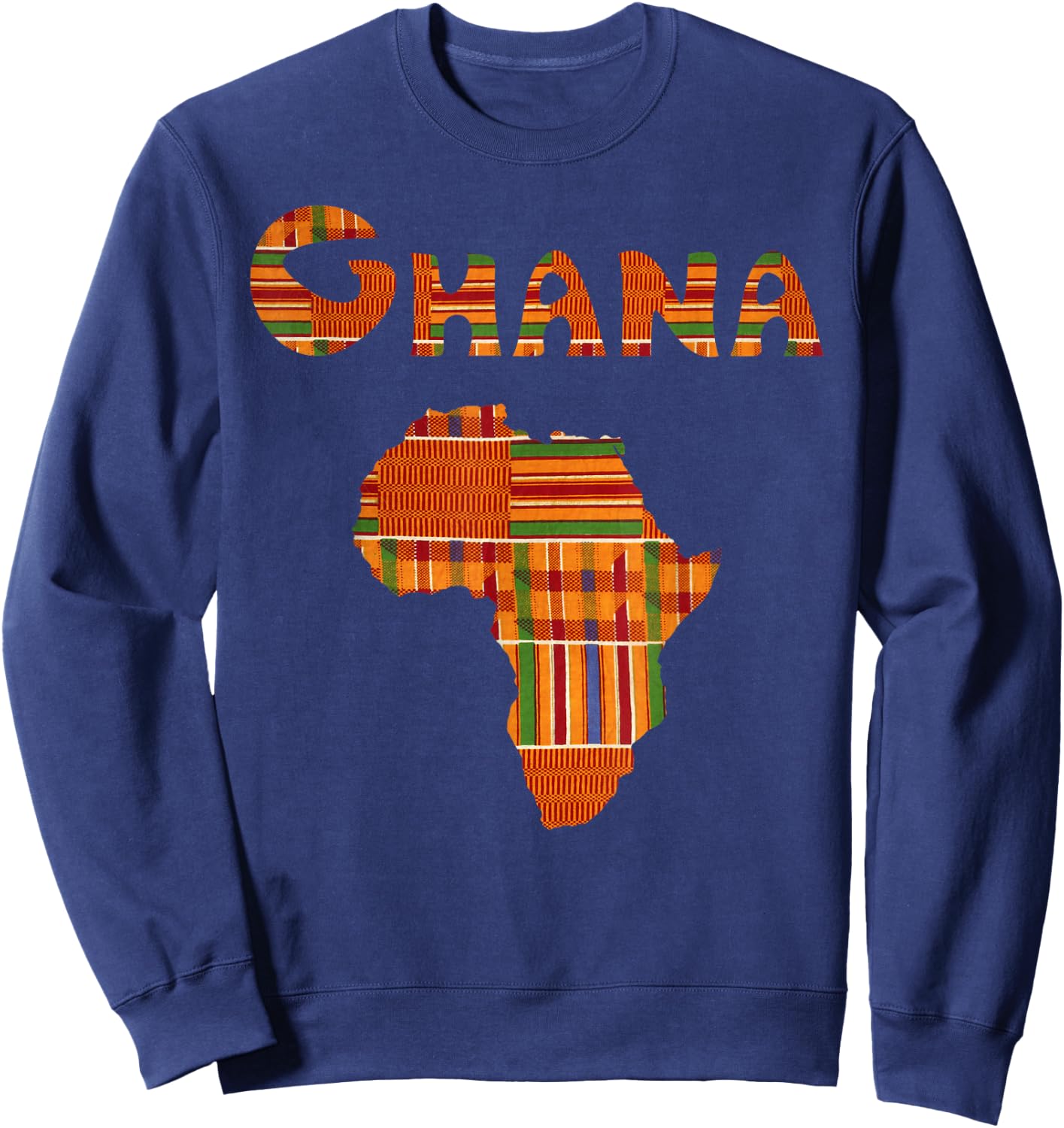 Ghana Shirt, Ghana , Ghana T Shirt, Africa Map, Kente Sweatshirt - Sweatshirt | Navy