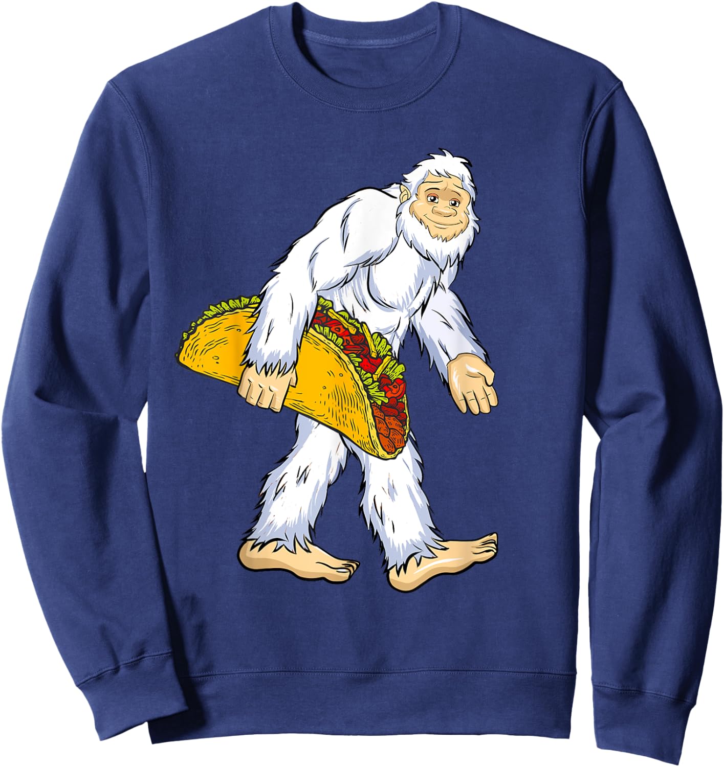 Yeti I Believe Lover Funny Monster Ape Man Tacos Snowman Sweatshirt - Sweatshirt | Navy