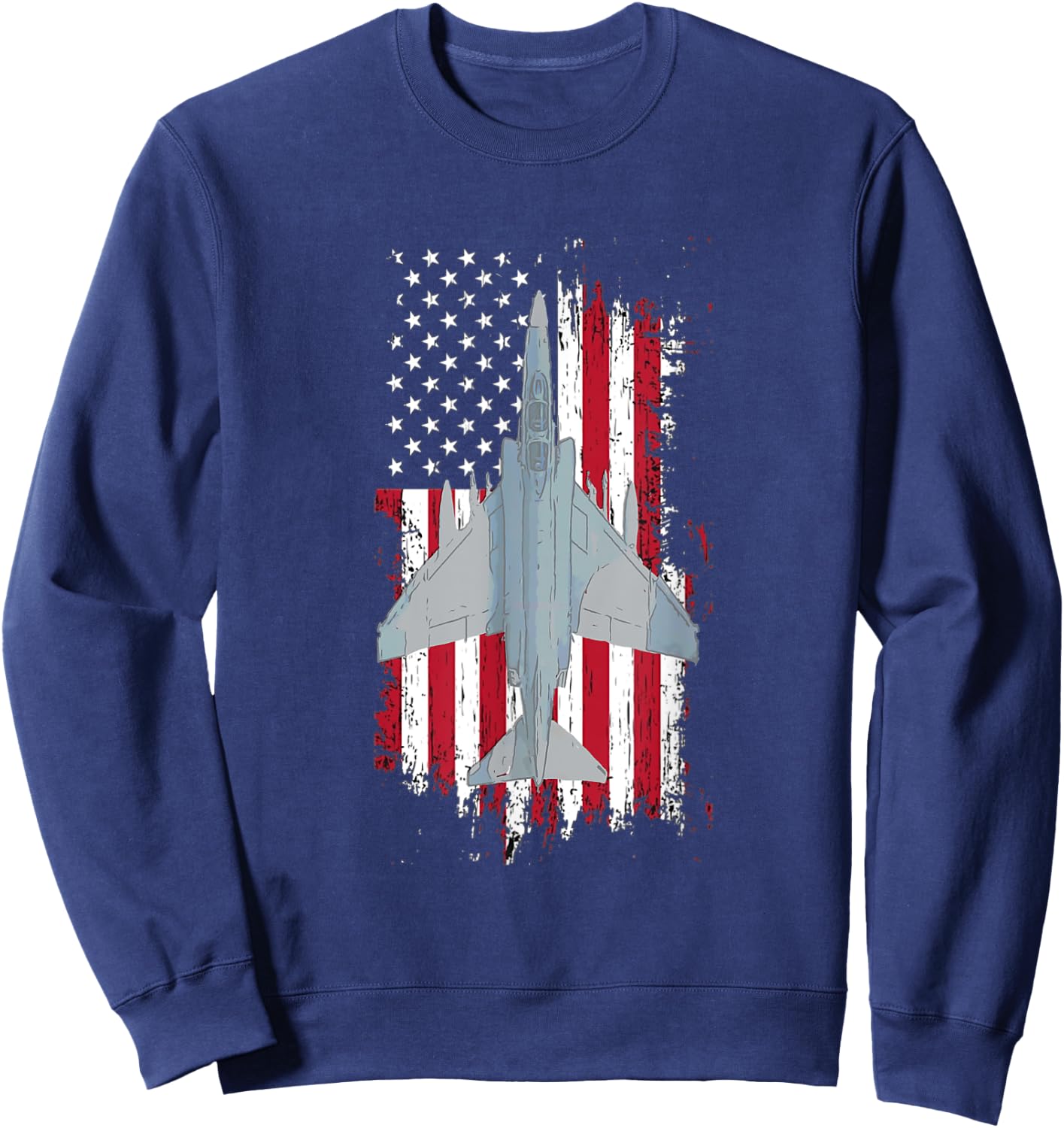 F-4 Phantom American Flag Military Aviation Shirt Women Men Sweatshirt - Sweatshirt | Navy