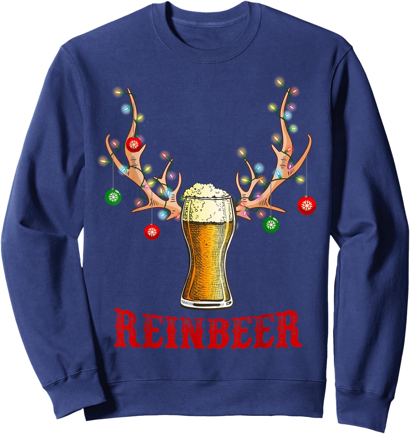 Man Cave Reinbeer Christmas Gift Beer Lovers Costume Men Sweatshirt - Sweatshirt | Navy