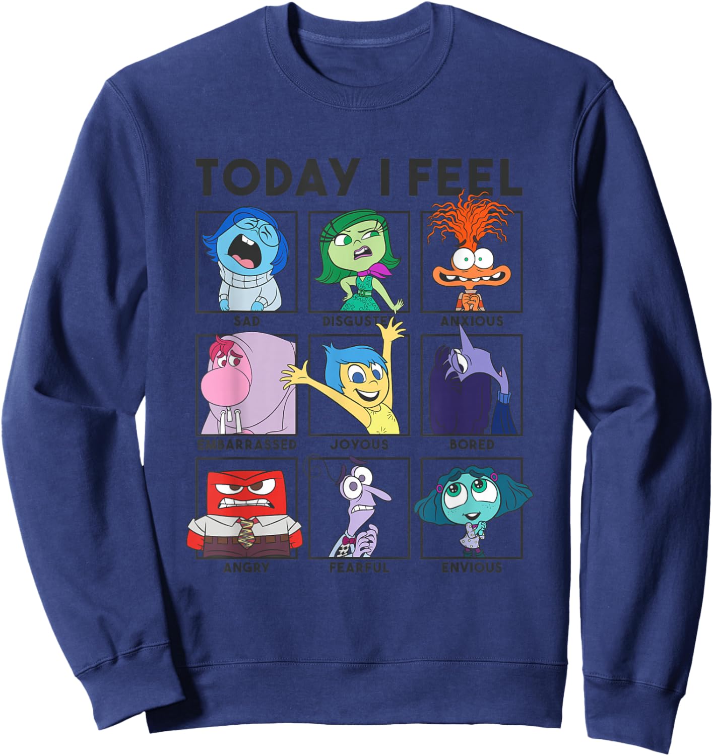 Disney Pixar Inside Out 2 Today I Feel... Vintage Panels Sweatshirt - Sweatshirt | Navy
