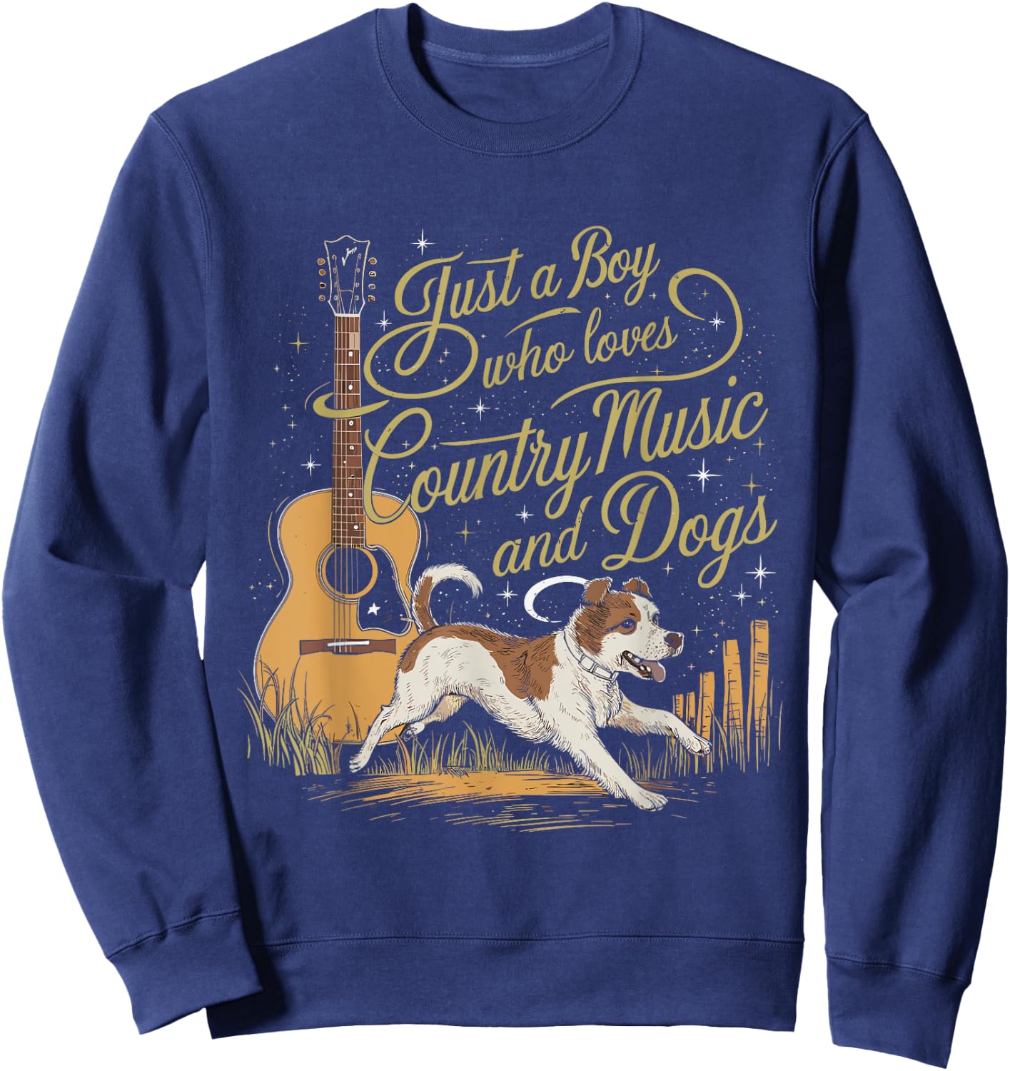 Just A Boy Who Loves Country Music And Dogs Sweatshirt - Sweatshirt | Navy