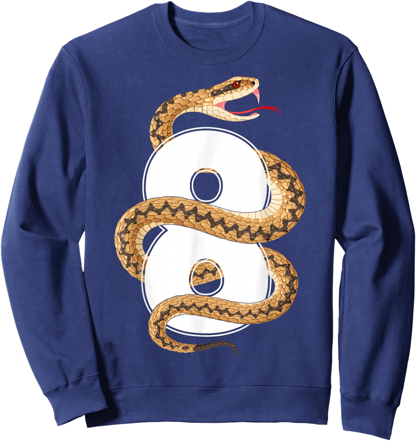 Kids 8 Years Old Cute Snake 8th Birthday Party Sweatshirt - Sweatshirt | Navy
