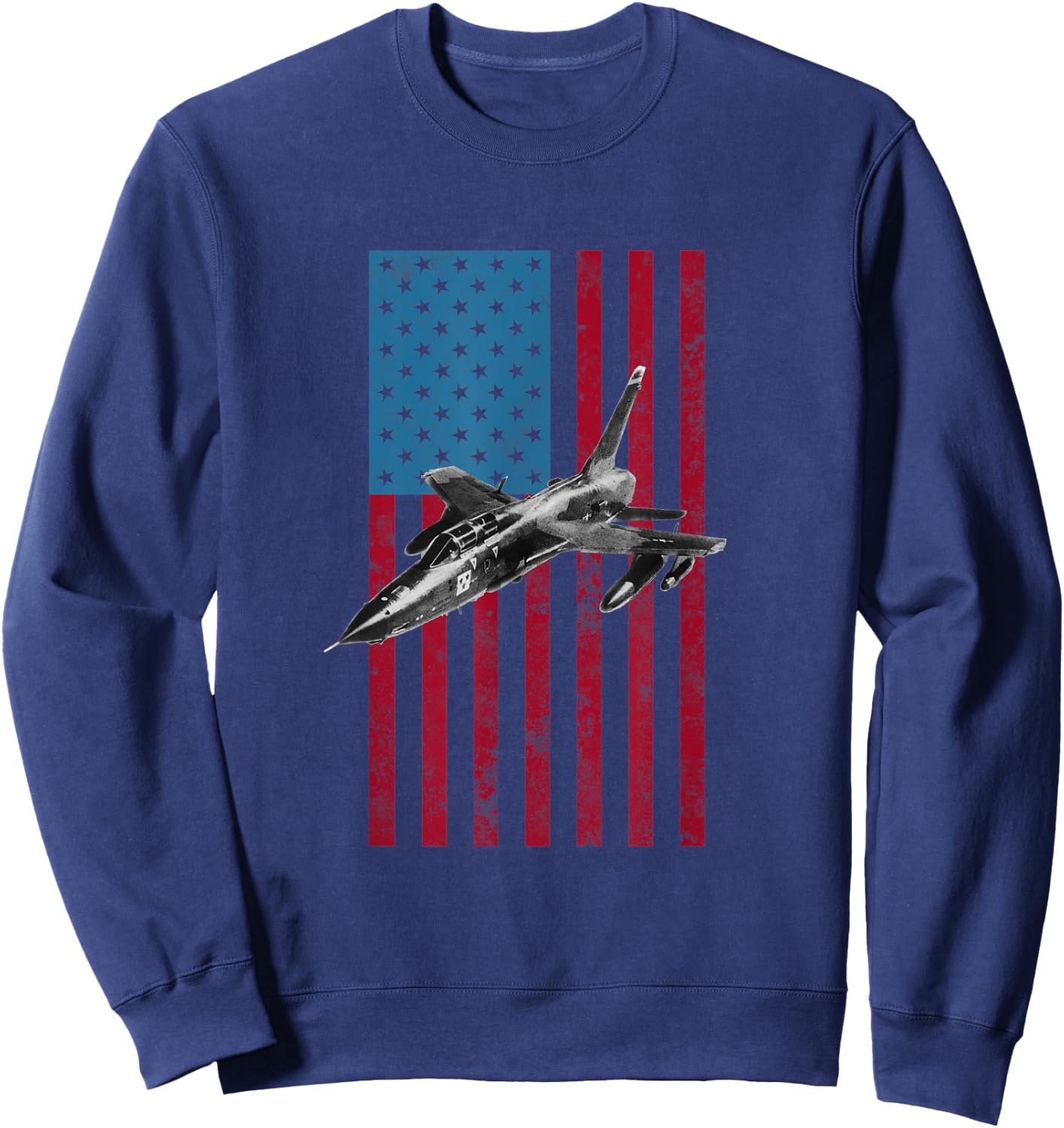 Republic F-105 USA American Flag - Military Sweatshirt - Sweatshirt | Navy
